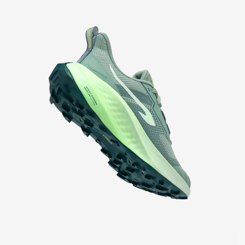 Chaussures de running trail et cross country enfant - kiprun k500 grip kaki