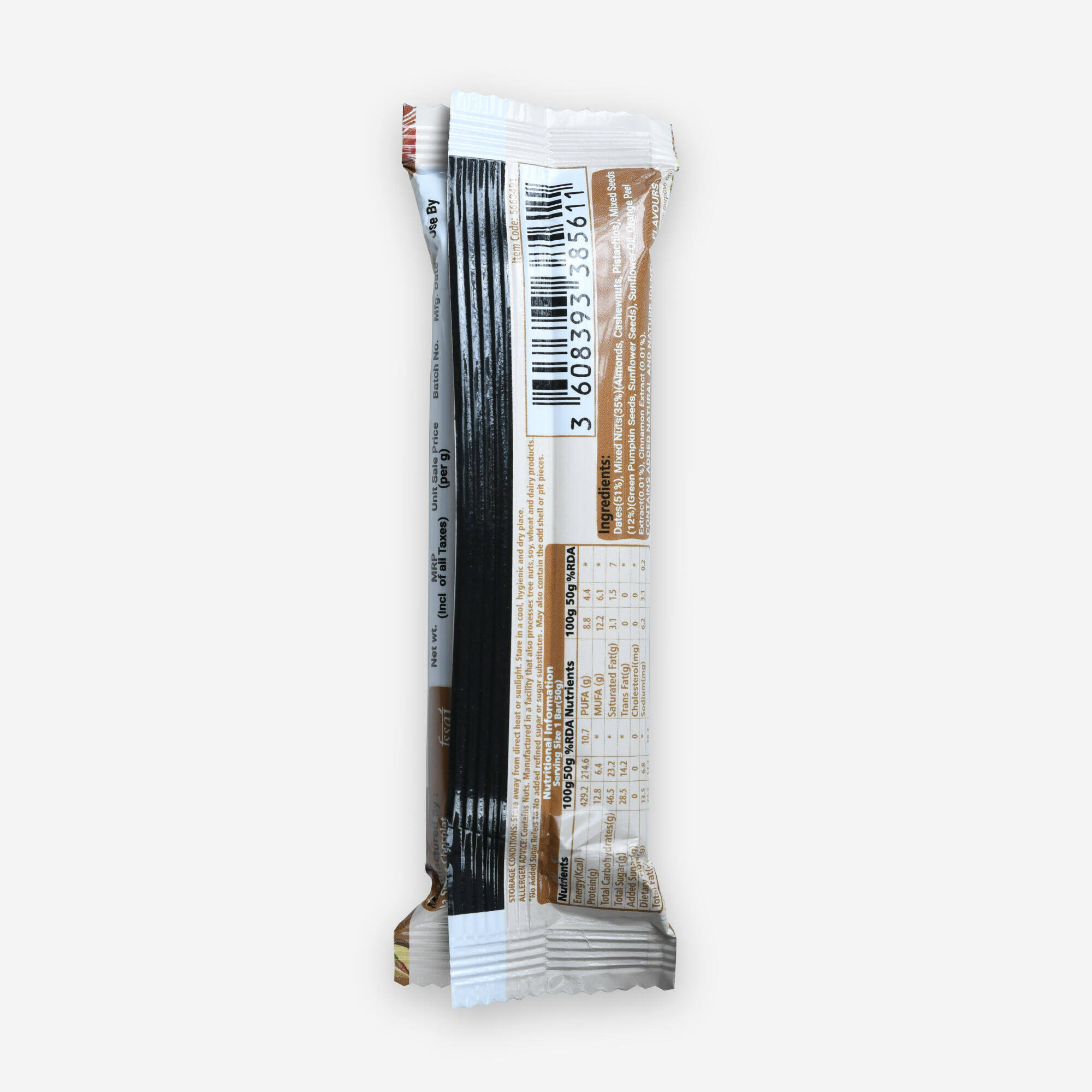 Dates Nuts & Seeds Bar -  Orange Cinnamon -  4