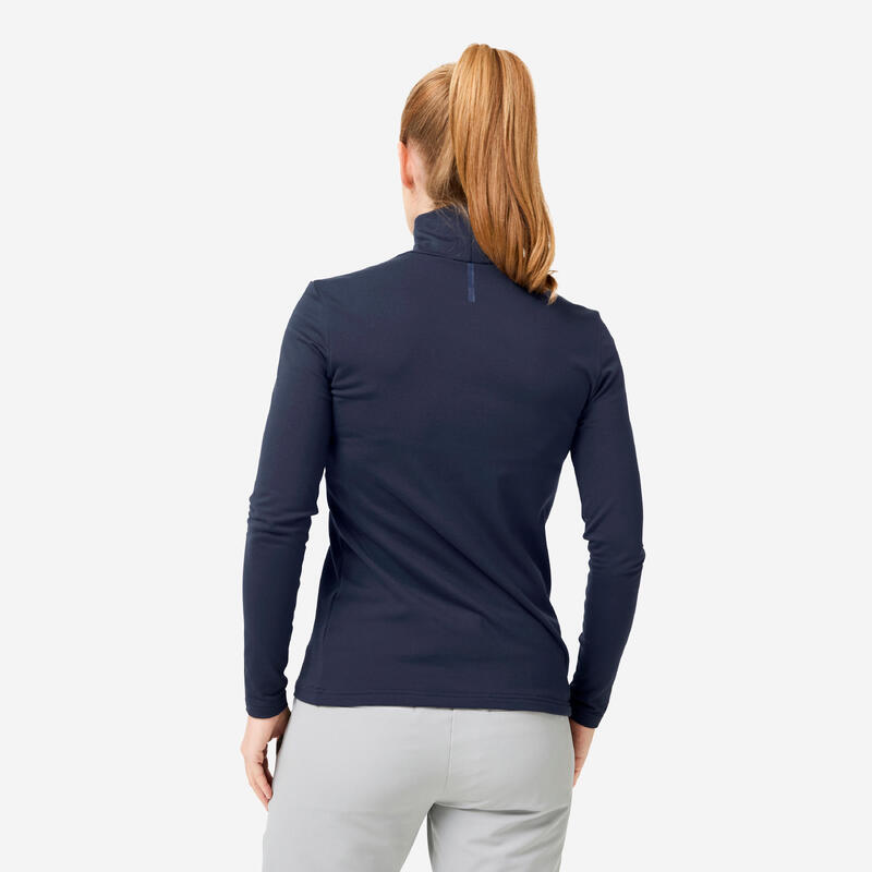 Pulover termic golf guler rulat CW500 Bleumarin Damă