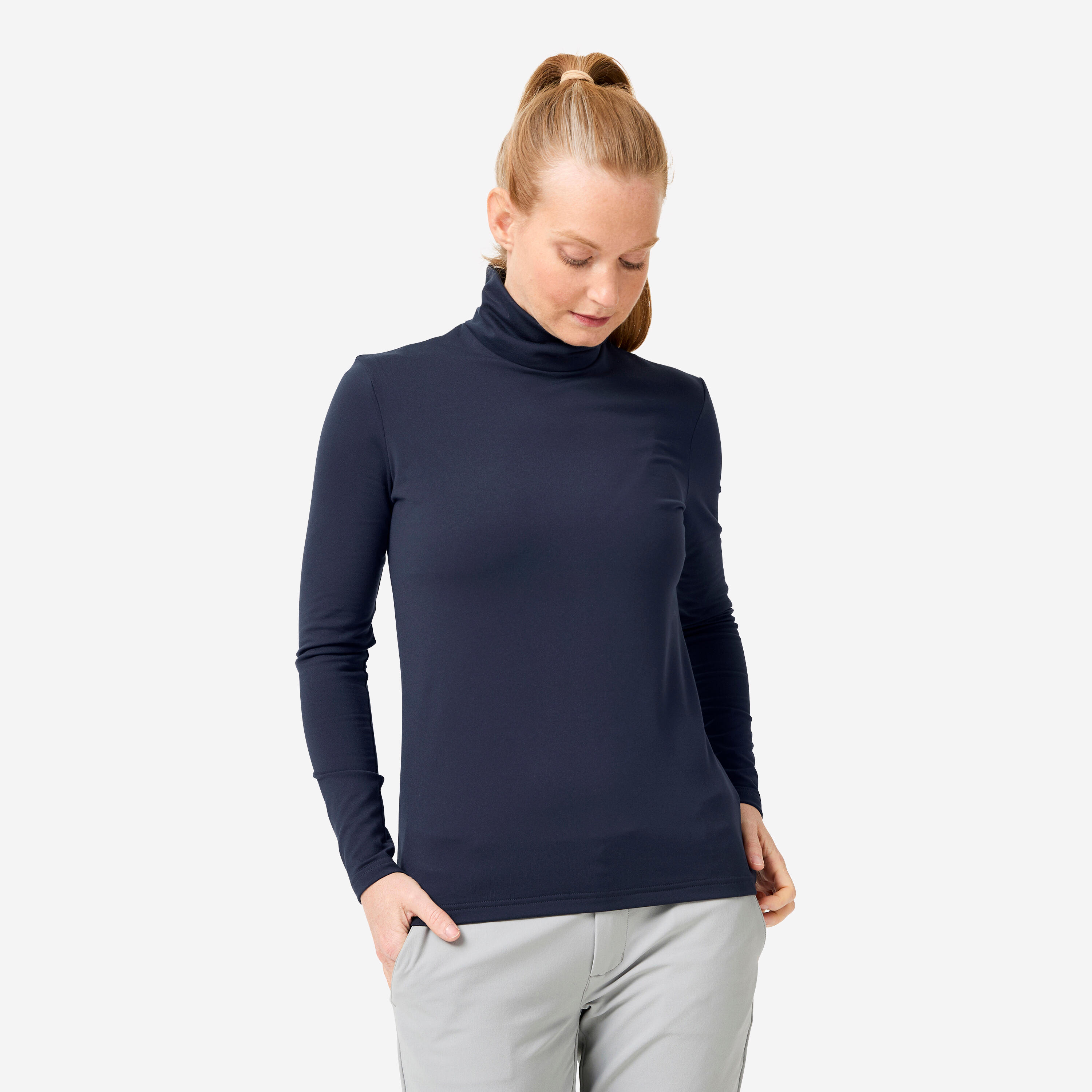 INESIS Damen Unterziehpullover mit Rollkragen Golf CW500 marineblau