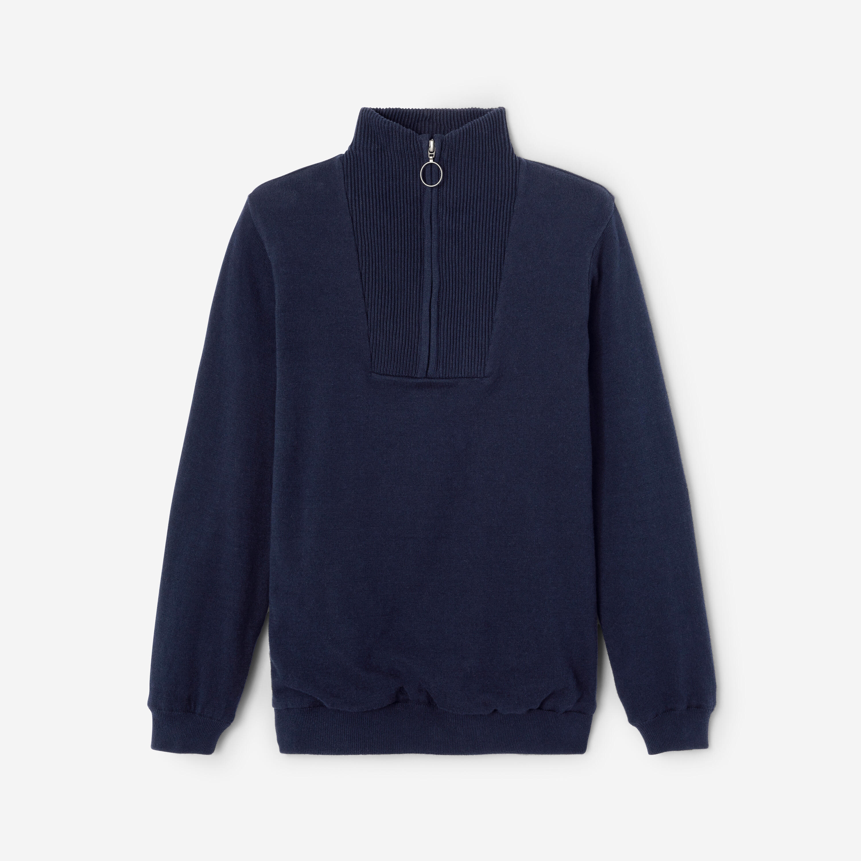 Winddichter Golfpullover mit Stehkragen und Reissverschluss für Damen MW500 blau 8/8