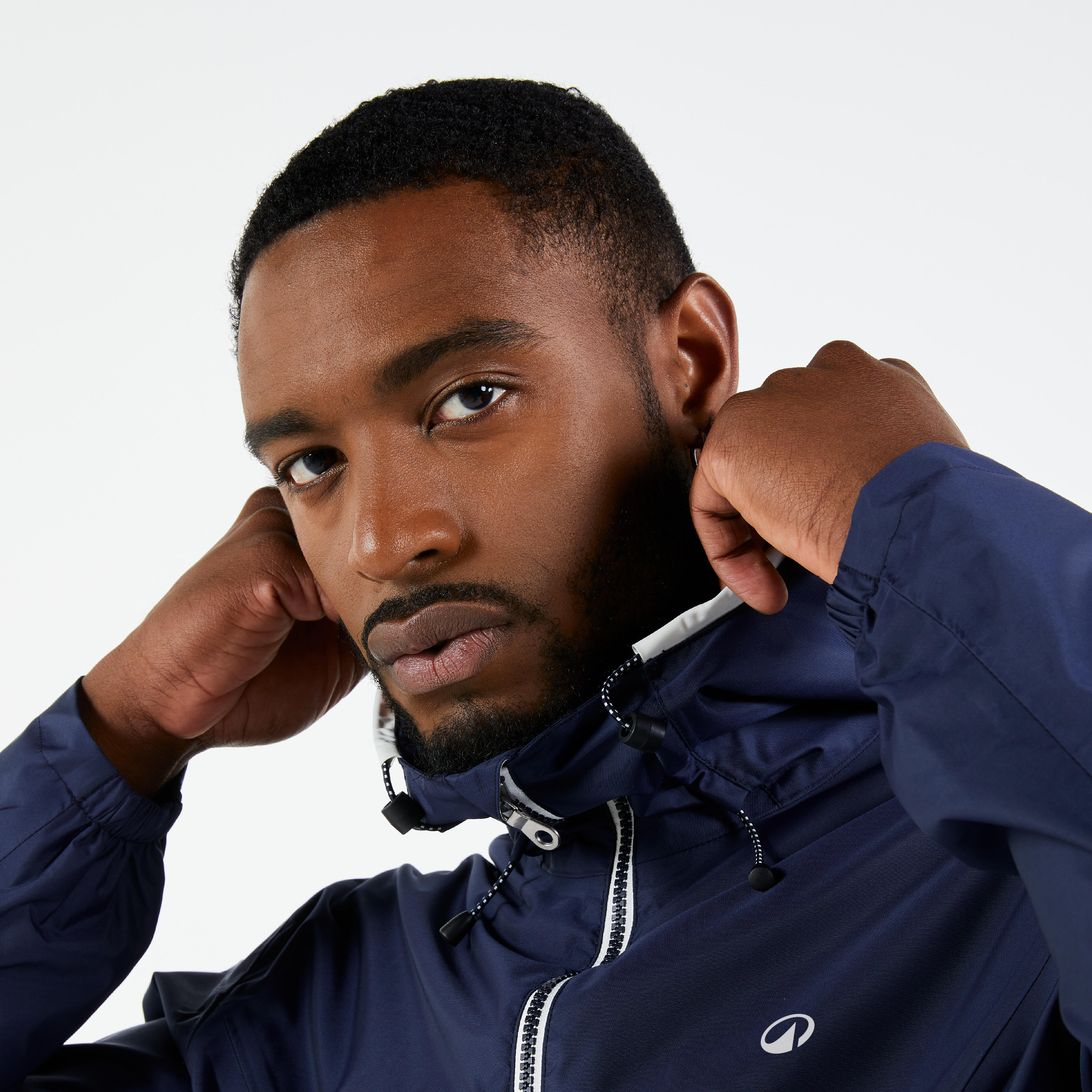 Men Sailing Jacket 100 Waterproof Navy Blue