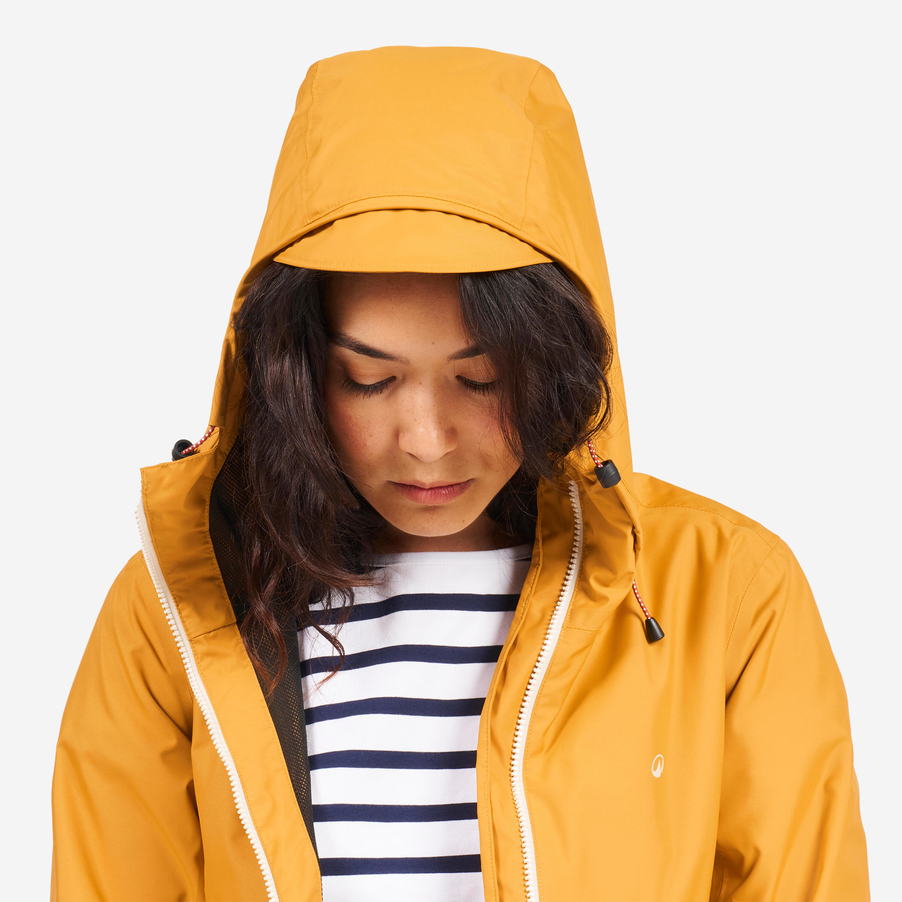 Chamarra Vela Sailing 100 Mujer Ocre Impermeable 15/23