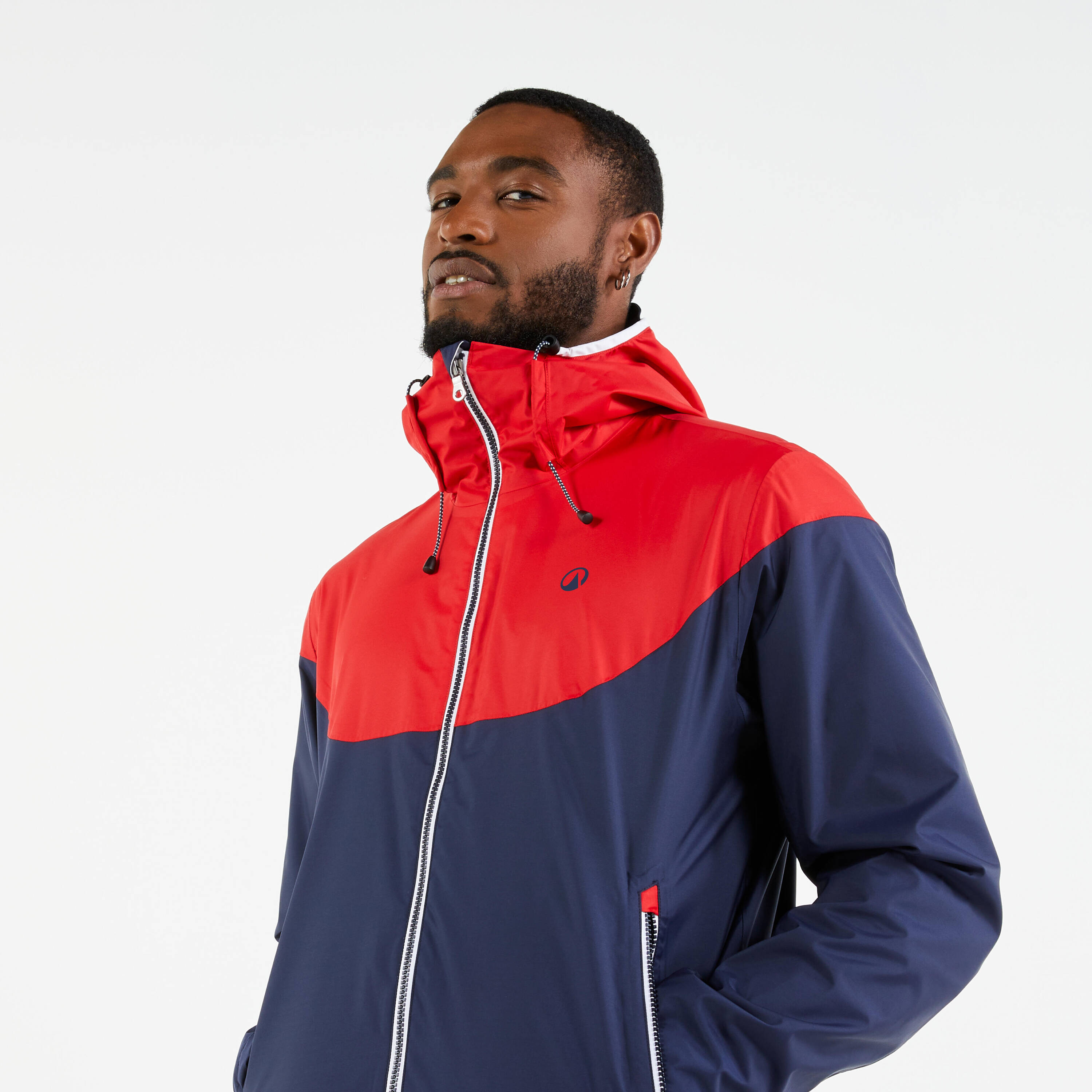 Men Waterproof Jacket 100 Blue & Red -  2