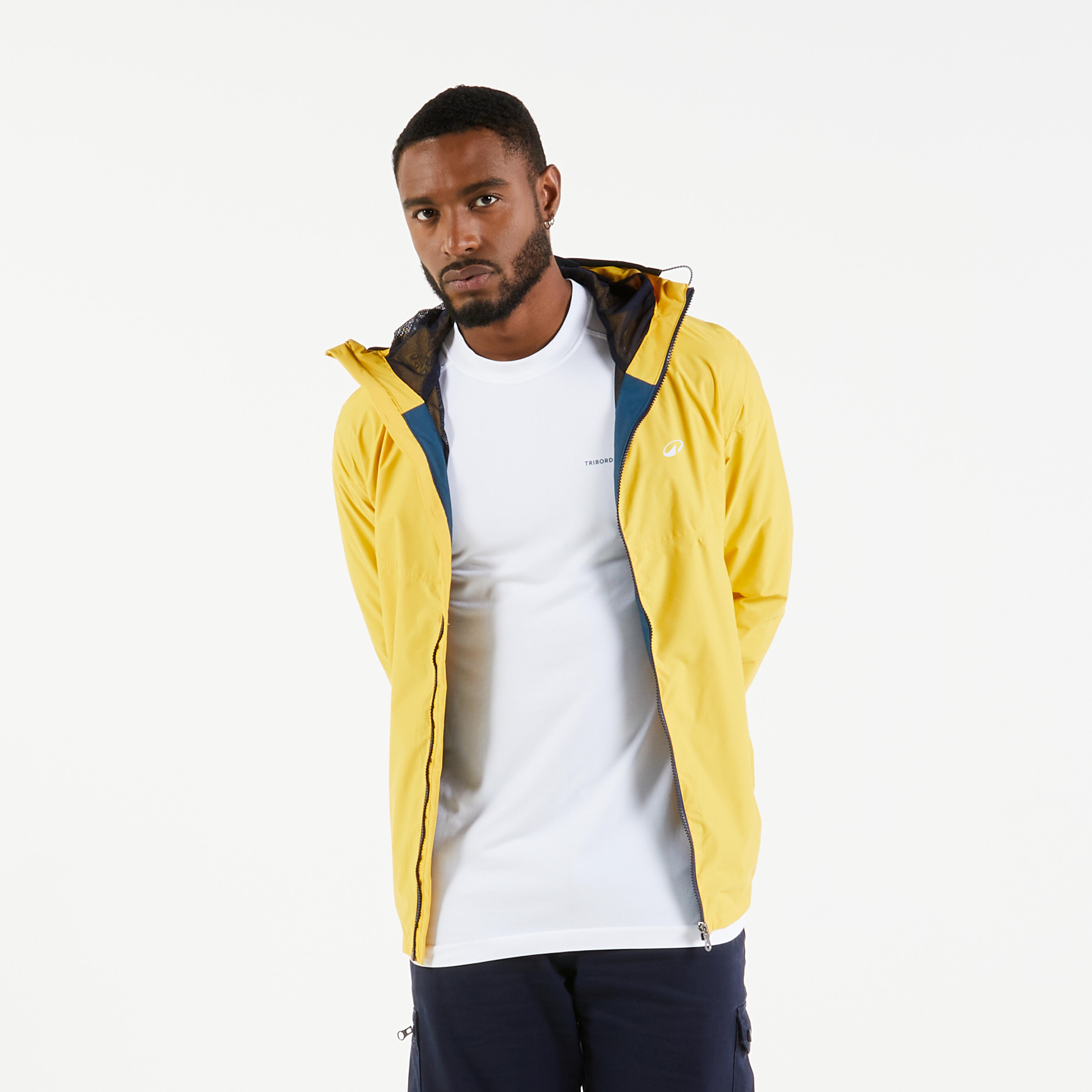 Men Sailing Jacket 100 Light Yellow