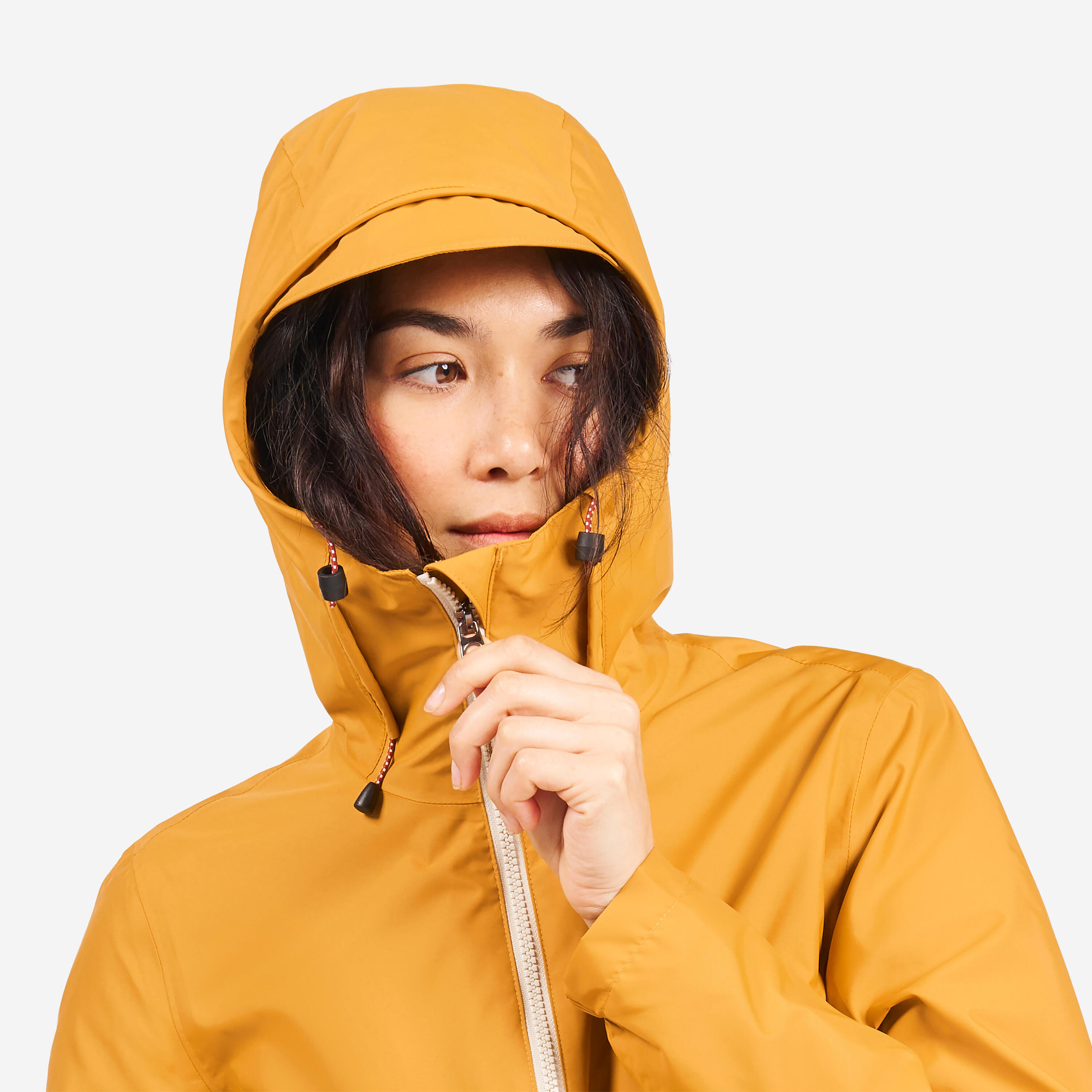 Chamarra Vela Sailing 100 Mujer Ocre Impermeable 16/23
