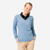 Pull de golf 100% coton col V femme, MW100 bleu