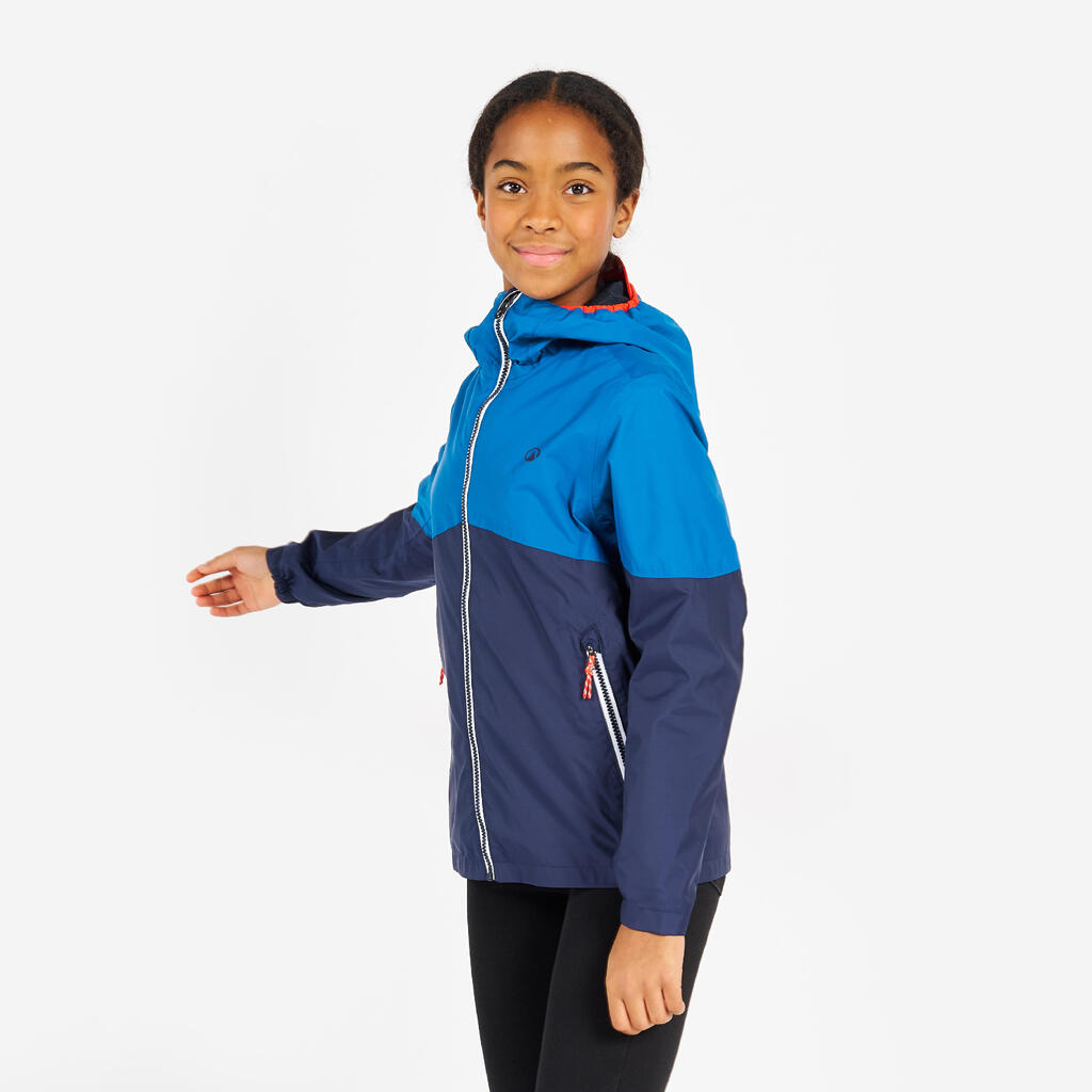 Kids’ waterproof sailing jacket - Sailing 100 rain jacket blue lemon yellow