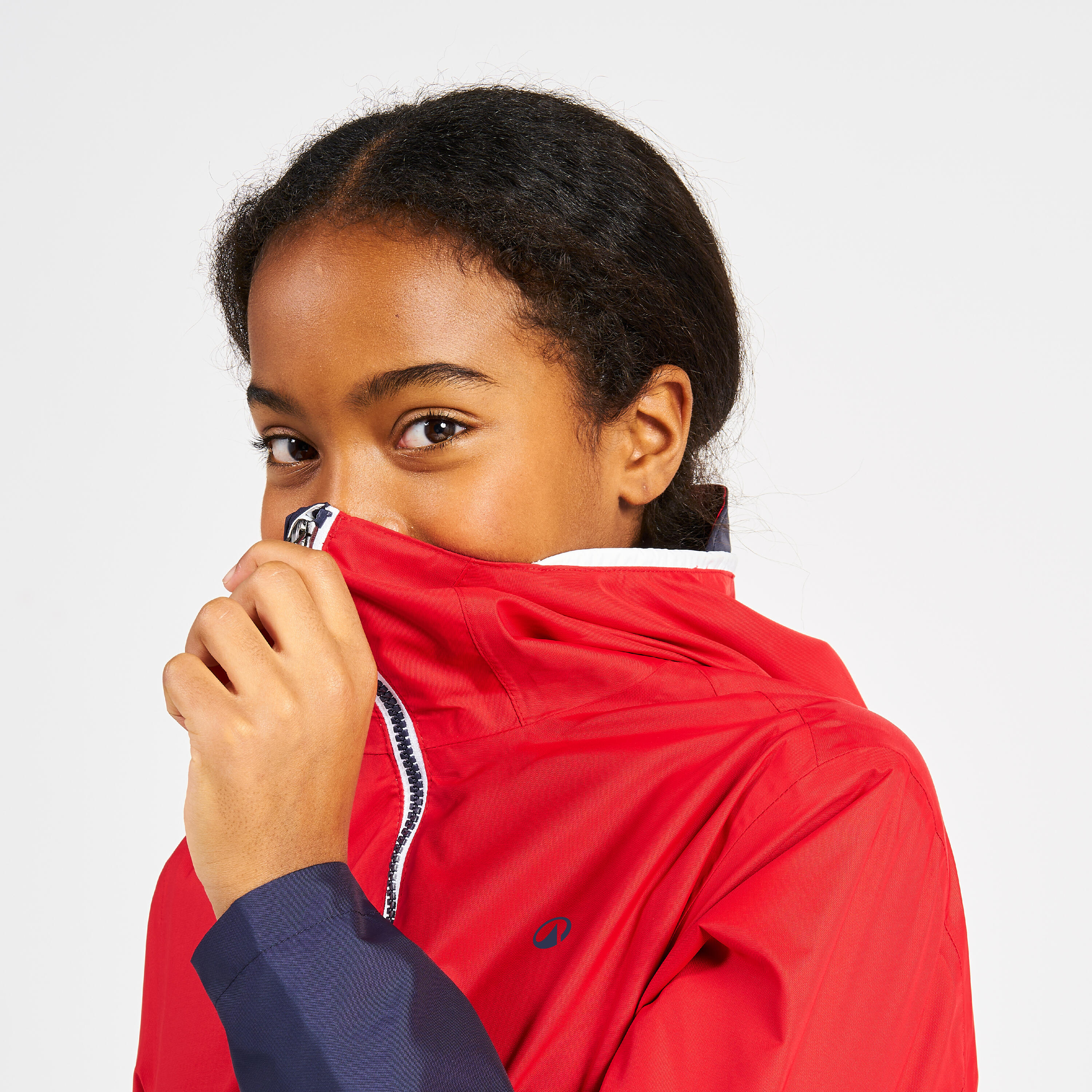 Zeiljas regenjas voor kinderen Sailing 100 blauw rood 5/11