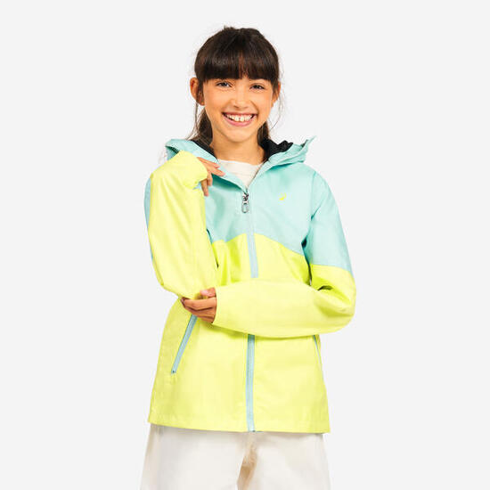 Veste de voile imperméable Enfant - veste de pluie Sailing 100 bleu jaune citron