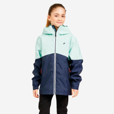 Giacca vela bambino SAILING 100 impermeabile bianco-azzurro