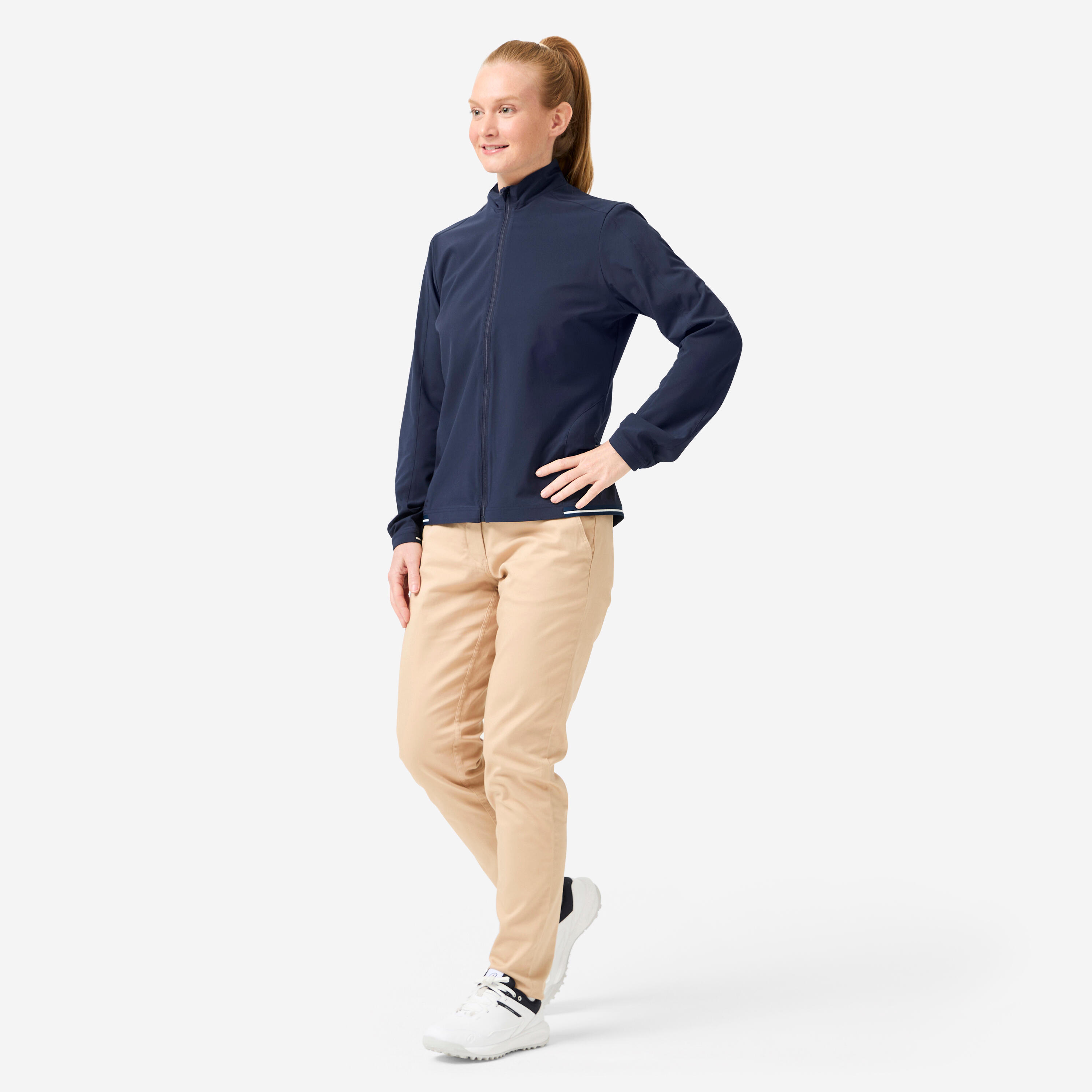 Casaco Corta-vento e Resistente à água de Golf Mulher - rw500 Azul marinho 2/7