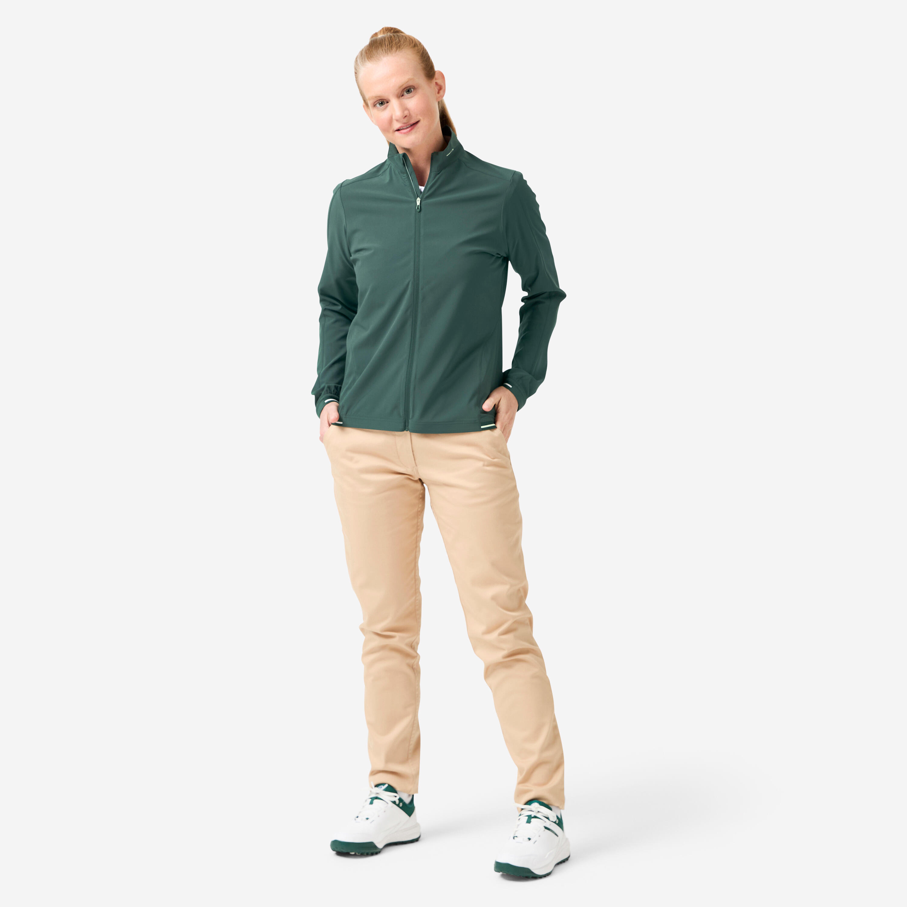 Waterafstotend dameswindjack voor golf RW500 groen 2/7