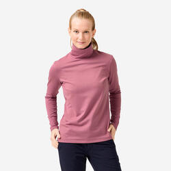 Sous-pull de golf thermique col roulé femme, CW500 rose foncé