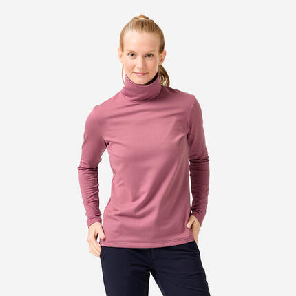 Sous-pull de golf thermique col roulé femme, CW500 bleu marine