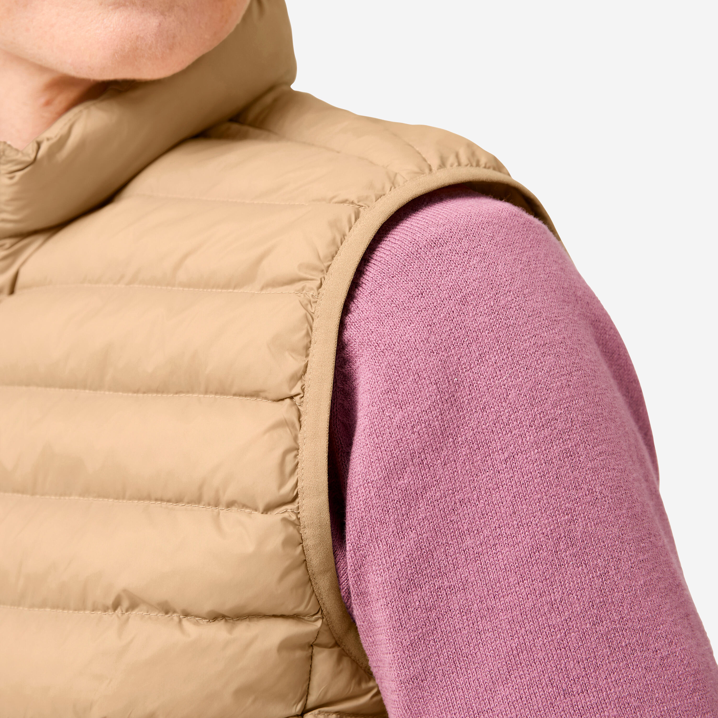 Colete de golf acolchoado Mulher, MW500 bege 4/10