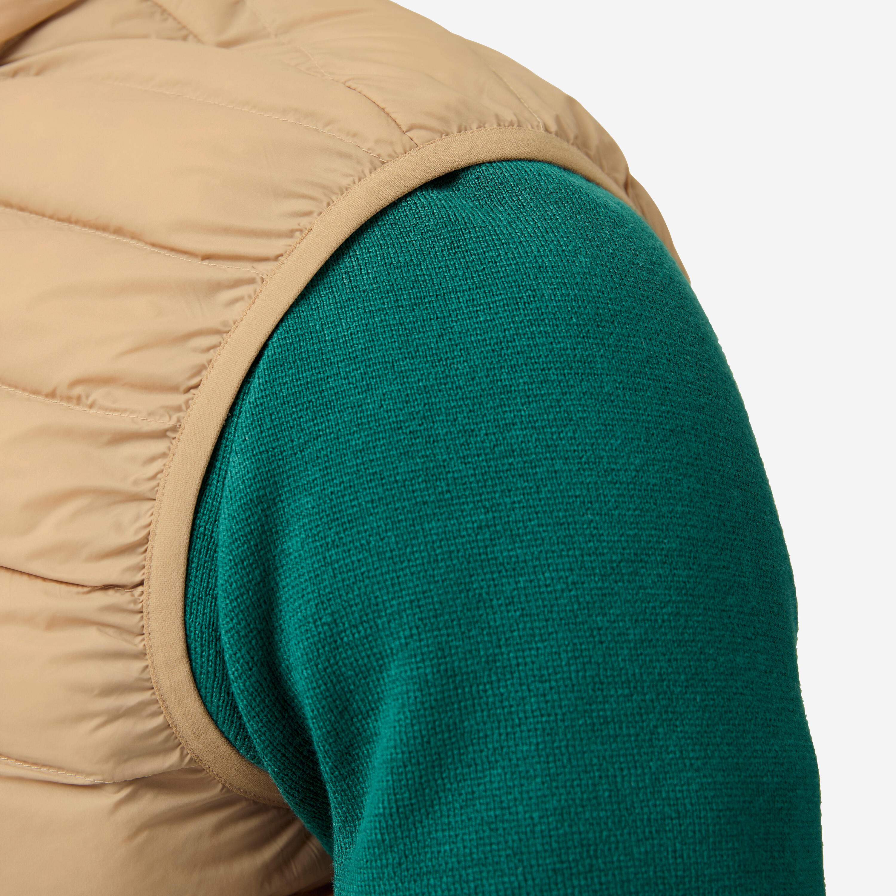 Colete acolchoado de golf homem, MW500 bege 6/10