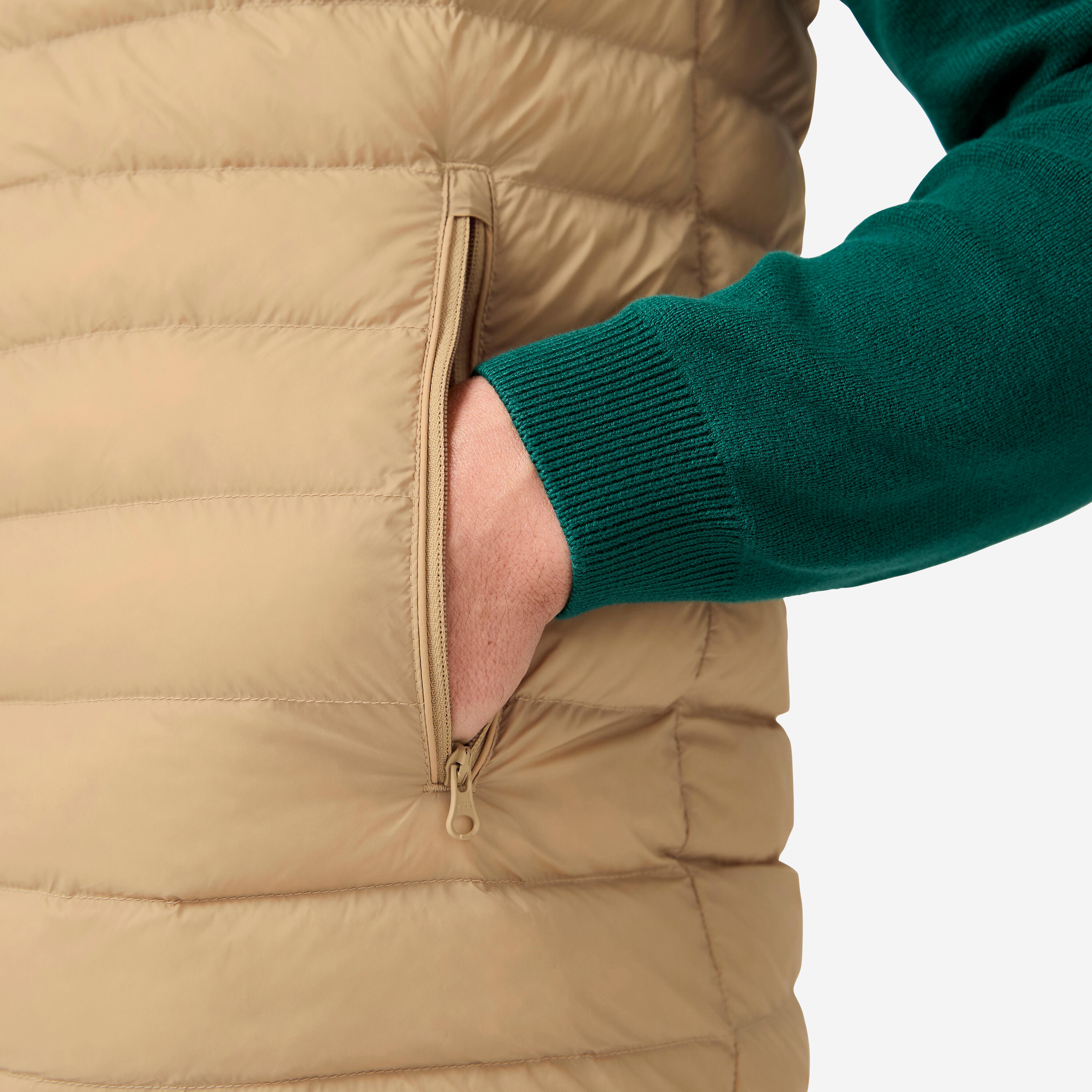 Colete acolchoado de golf homem, MW500 bege 4/10