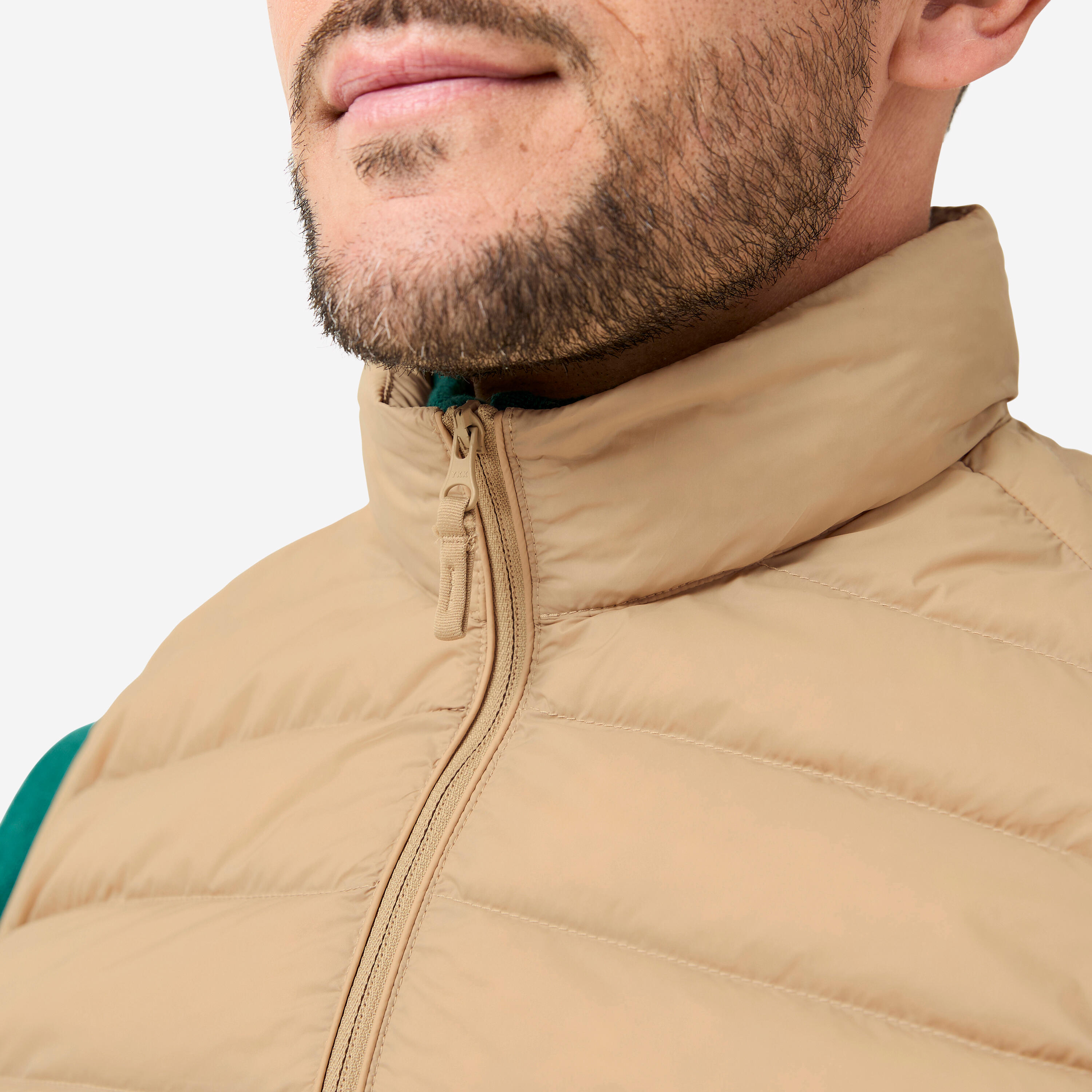 Men s golf sleeveless down jacket - Men%E2%80%99s%20golf%20sleeveless%20down%20jacket,%20MW500%20beige