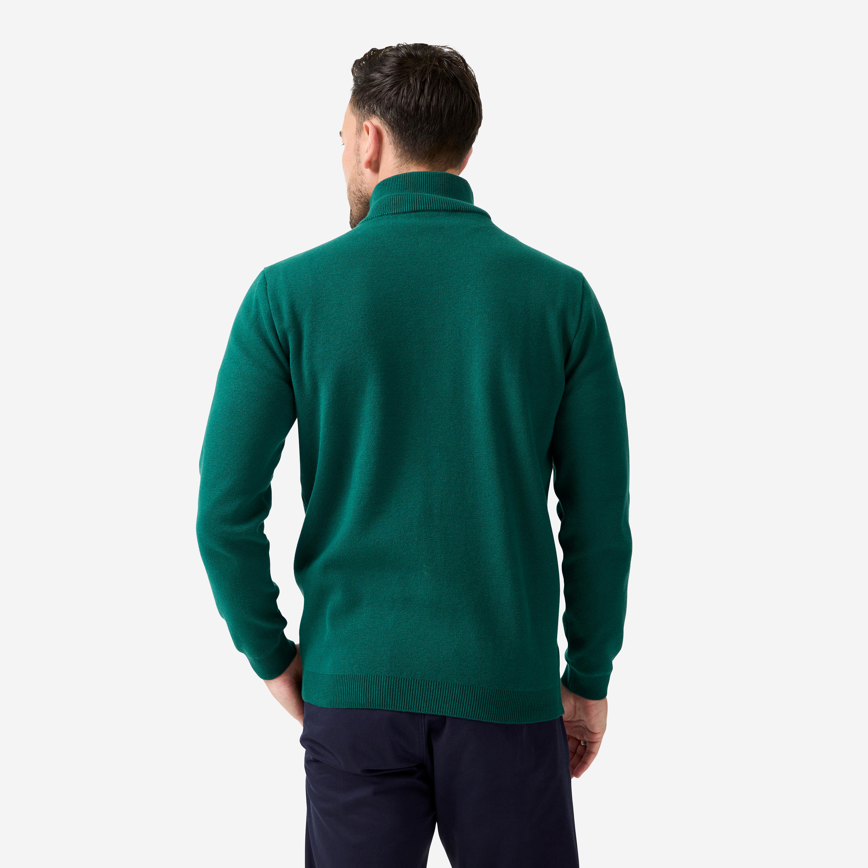 Pull de golf col montant zippé Homme, MW500 vert 4/10
