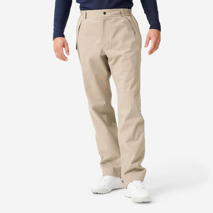 Pantalon de pluie de golf imperméable Homme, RW500 beige