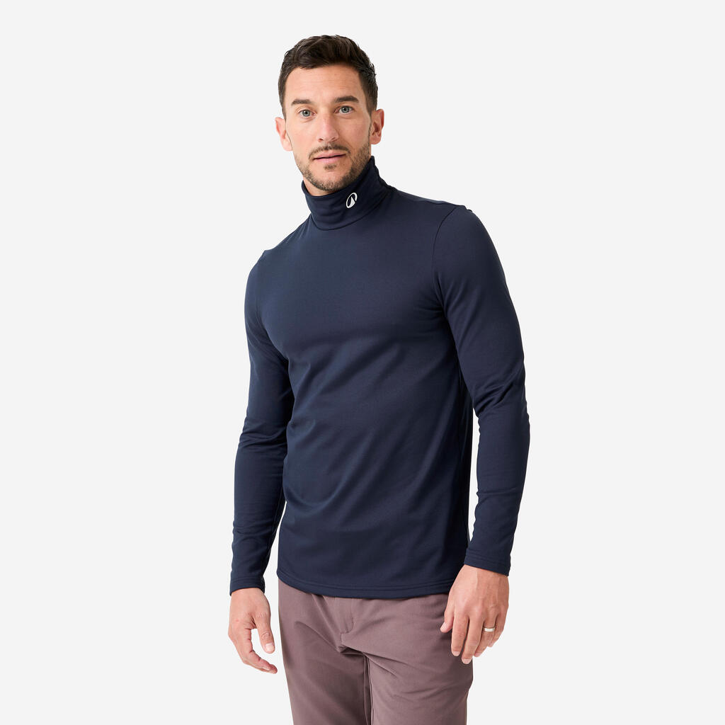 Moška termo majica za golf z visokim ovratnikom CW500 temno modra