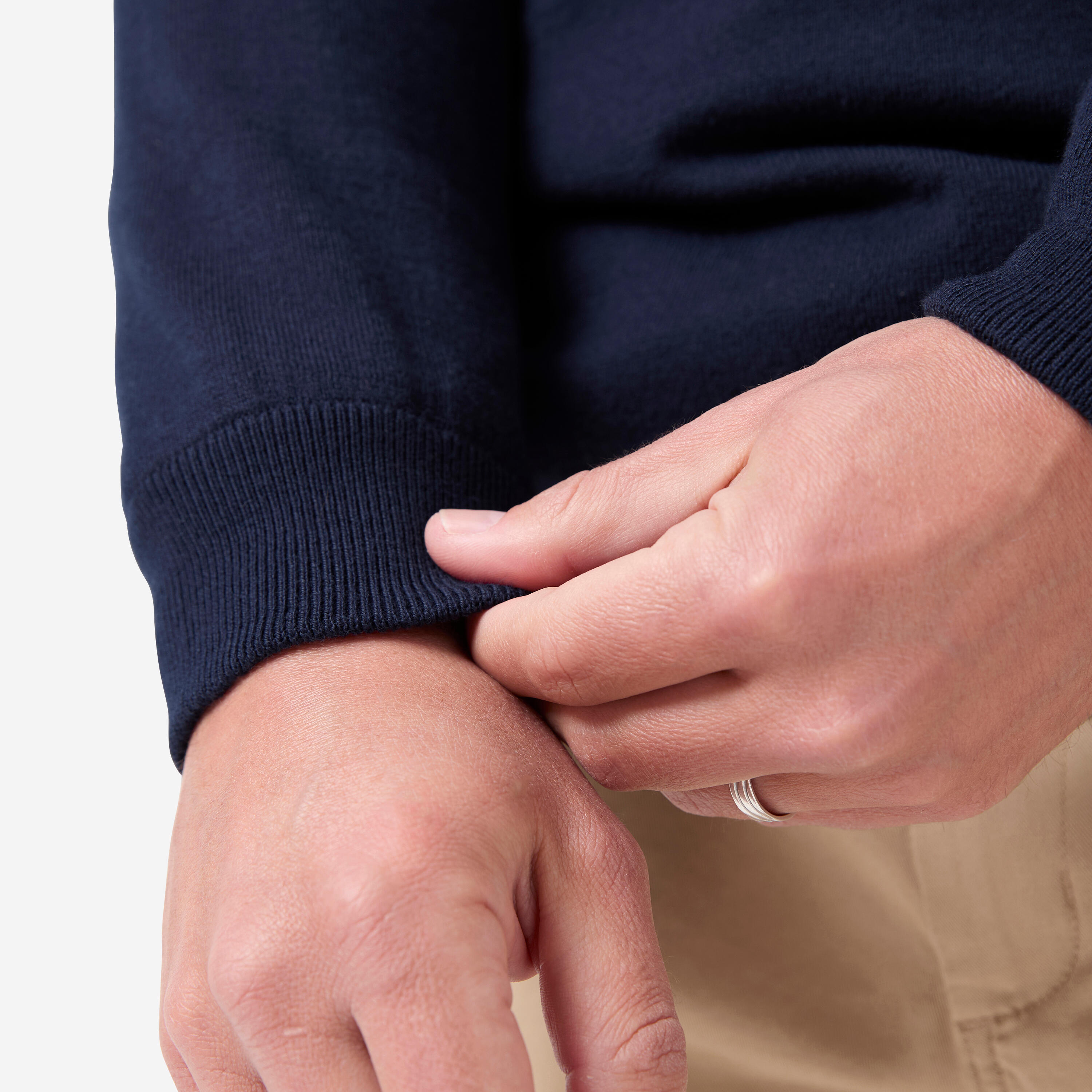 Pull de golf coupe-vent col montant zippé Homme, MW500 bleu marine 6/8