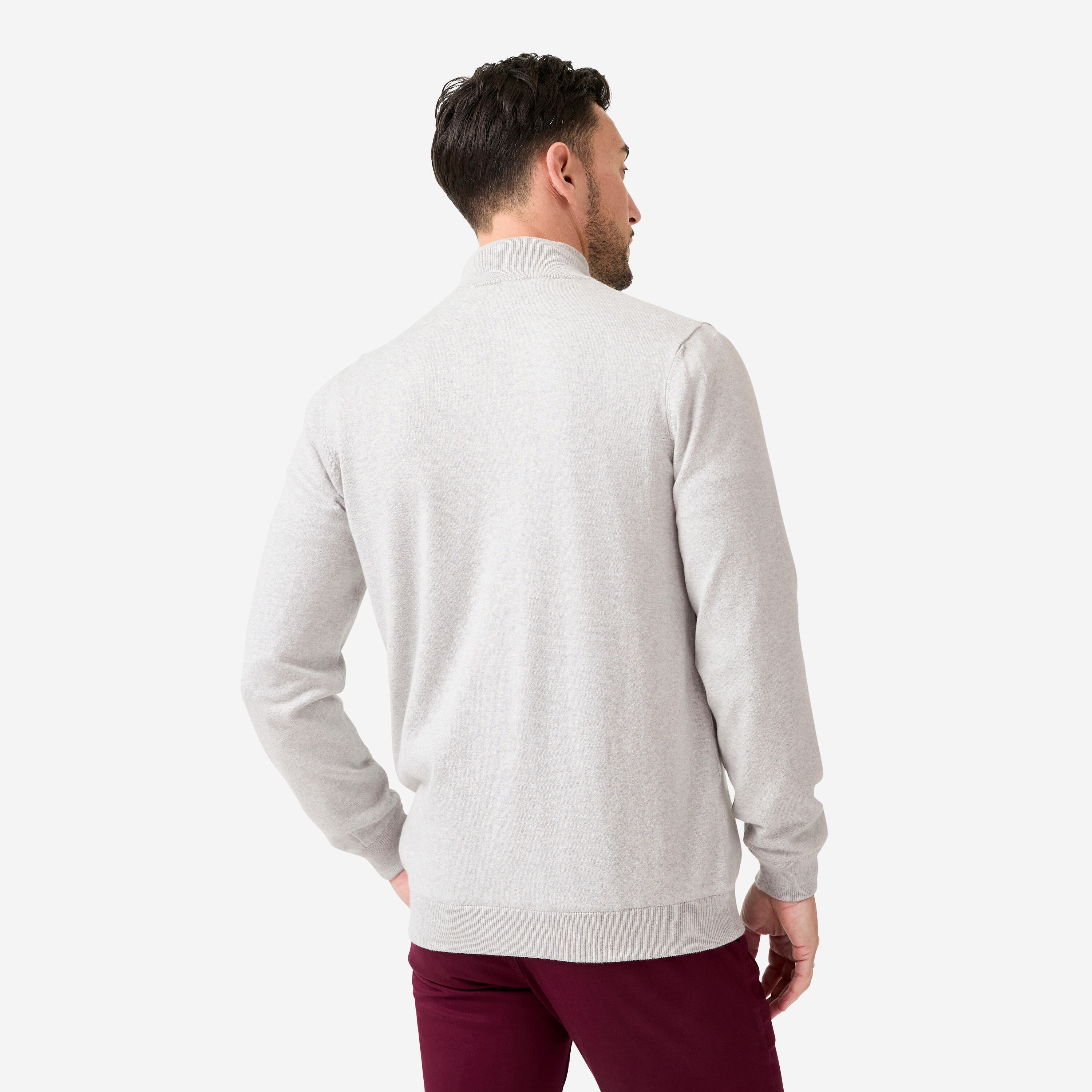 Jersey de golf cortavientos cuello alto con cremallera Hombre, MW500 gris 4/8