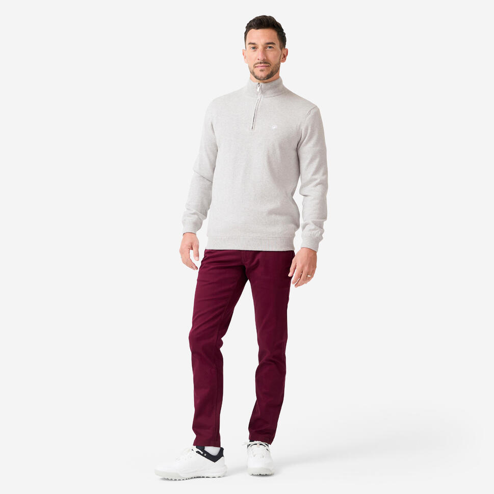 Sweter do golfa męski wiatroszczelny MW500 z wysokim kołnierzem