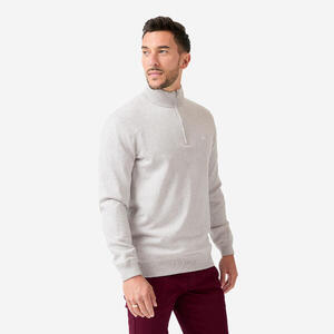 Jersey de golf cortavientos cuello alto con cremallera Hombre, MW500 gris