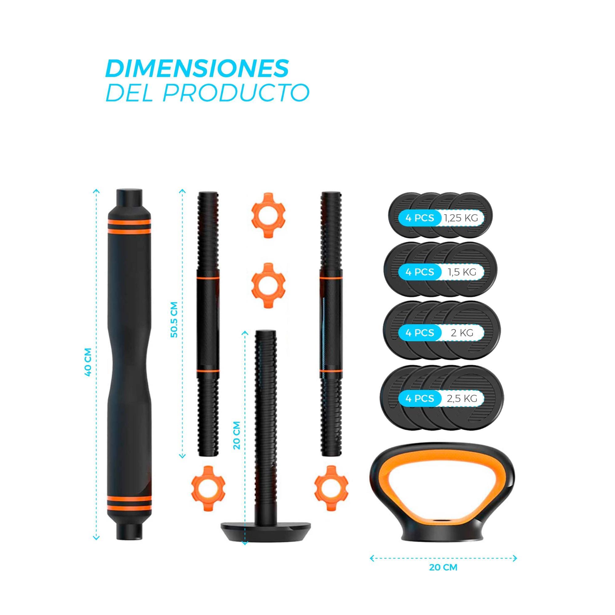 Kit de mancuernas - barras - kettlebell 30 Kg Xiaomi Fit + sensor - CD 8/10
