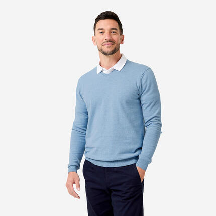 Herren V-Ausschnitt Golf Pullover - MW100 grün