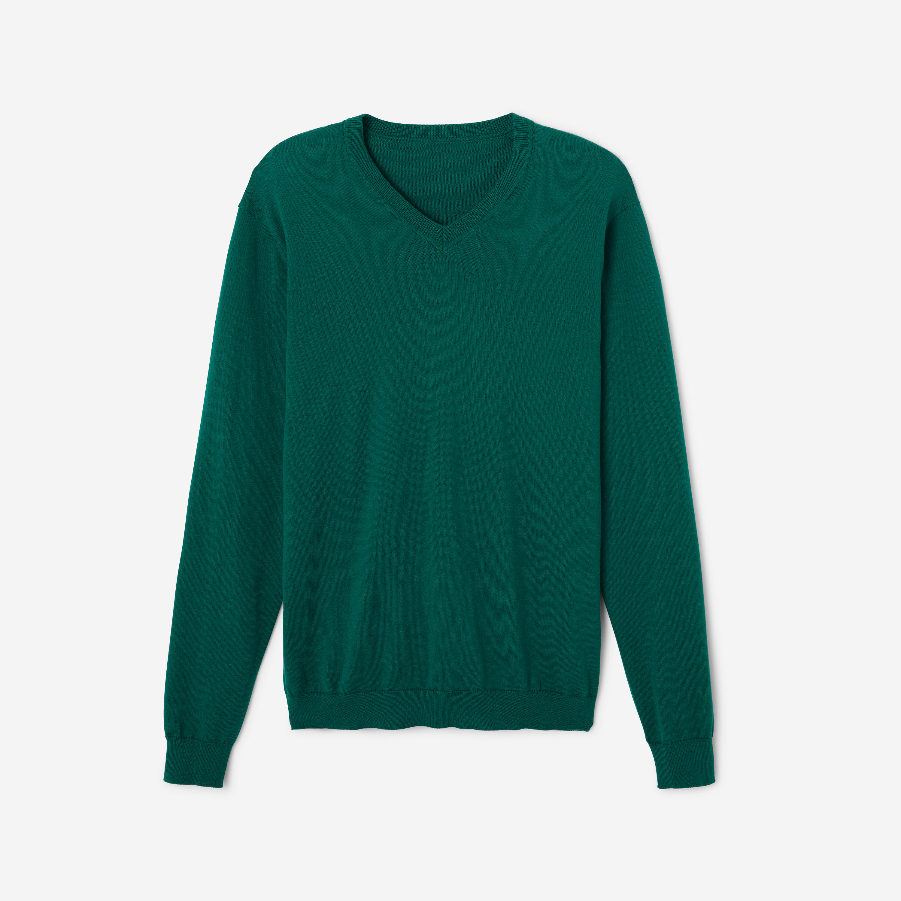 Jersey de golf 100 % algodón cuello V hombre, MW100 verde 7/8