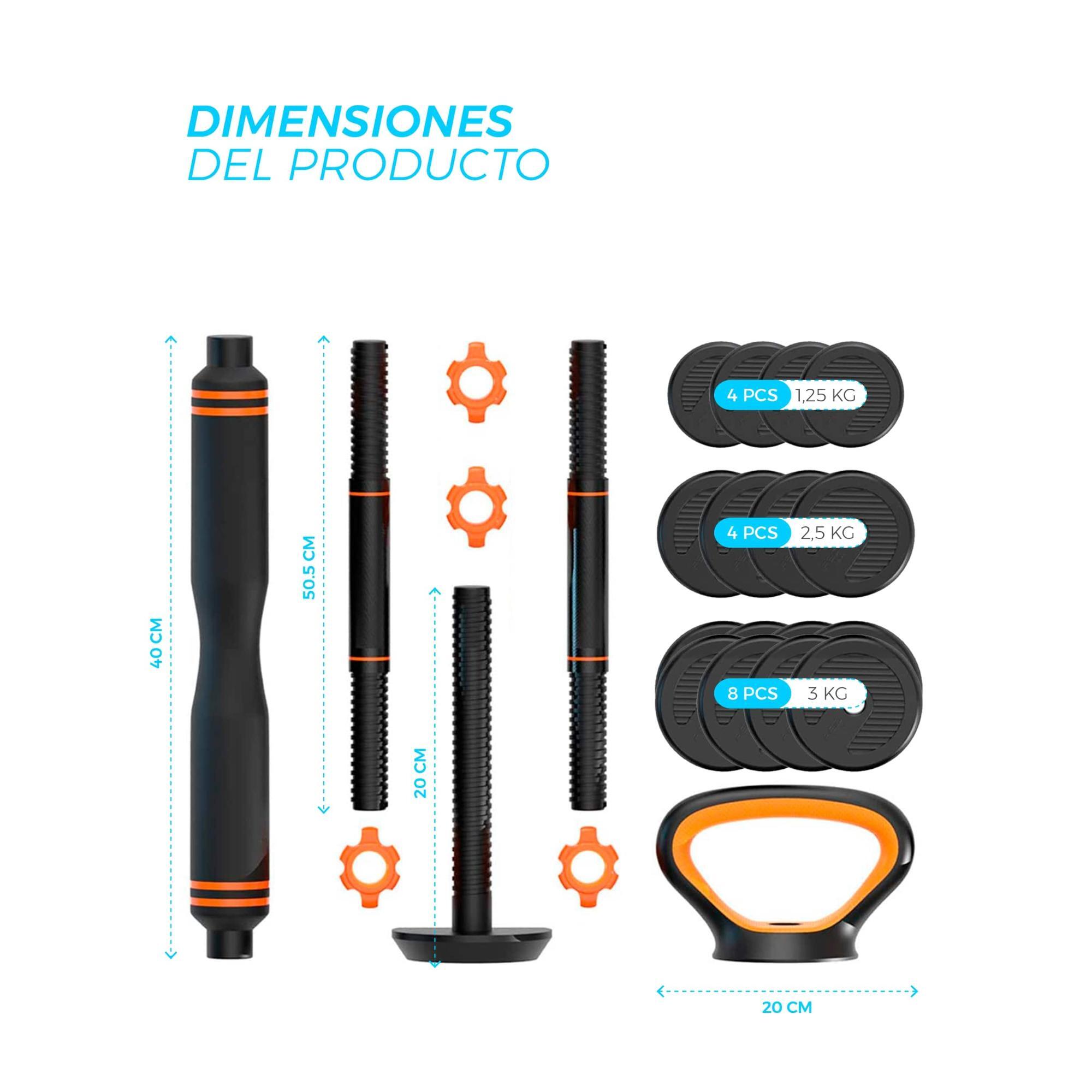Kit de mancuernas - barras - kettlebell 40 Kg Xiaomi Fit + sensor - CD 9/10