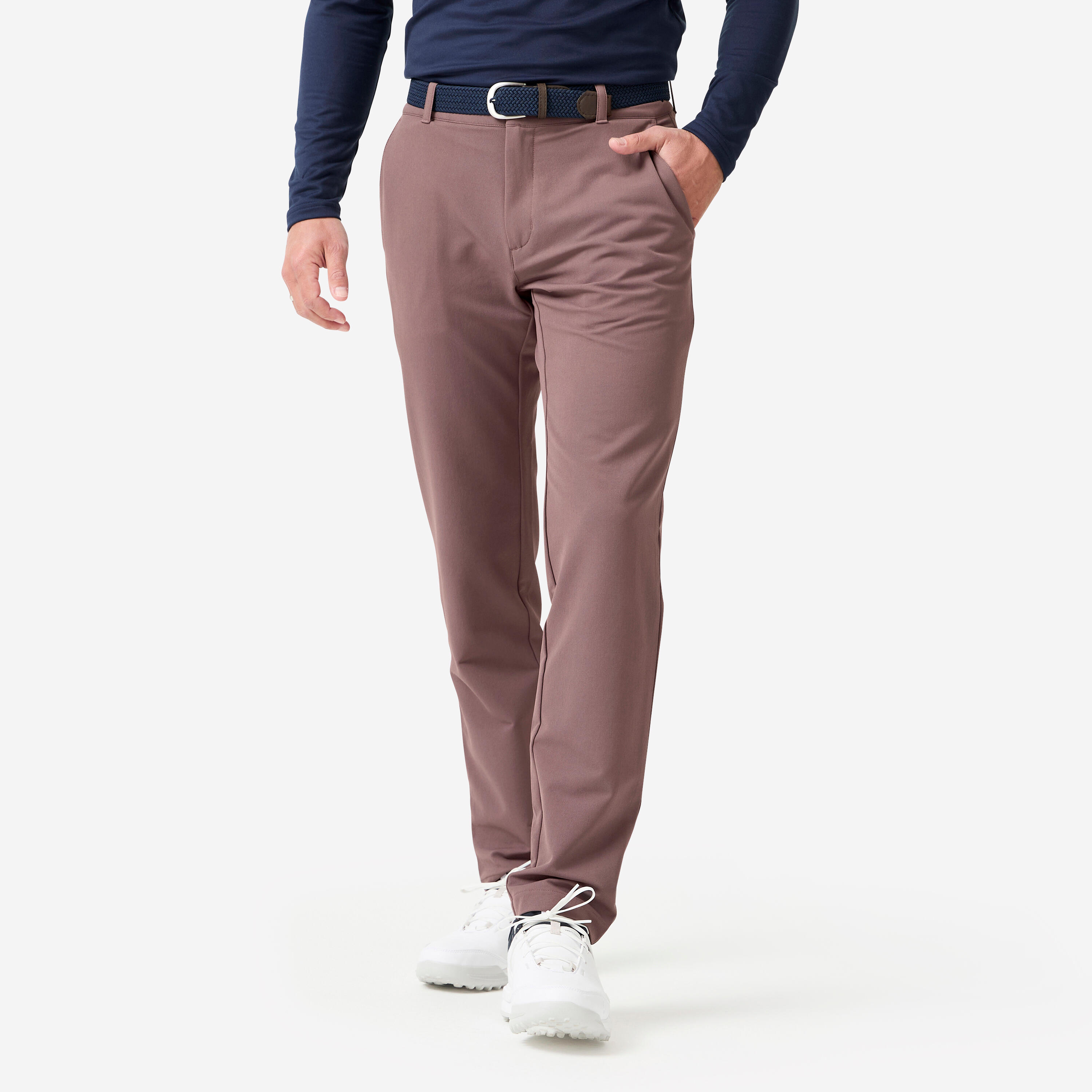 INESIS Pánske zimné golfové nohavice CW500 hnedé S