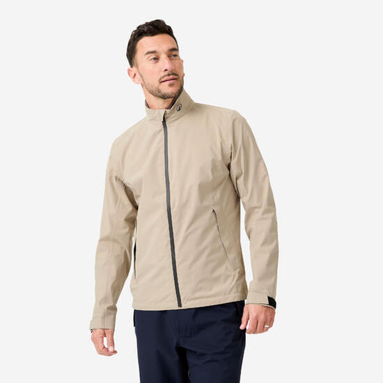 Veste de pluie de golf imperméable Homme, RW500 beige