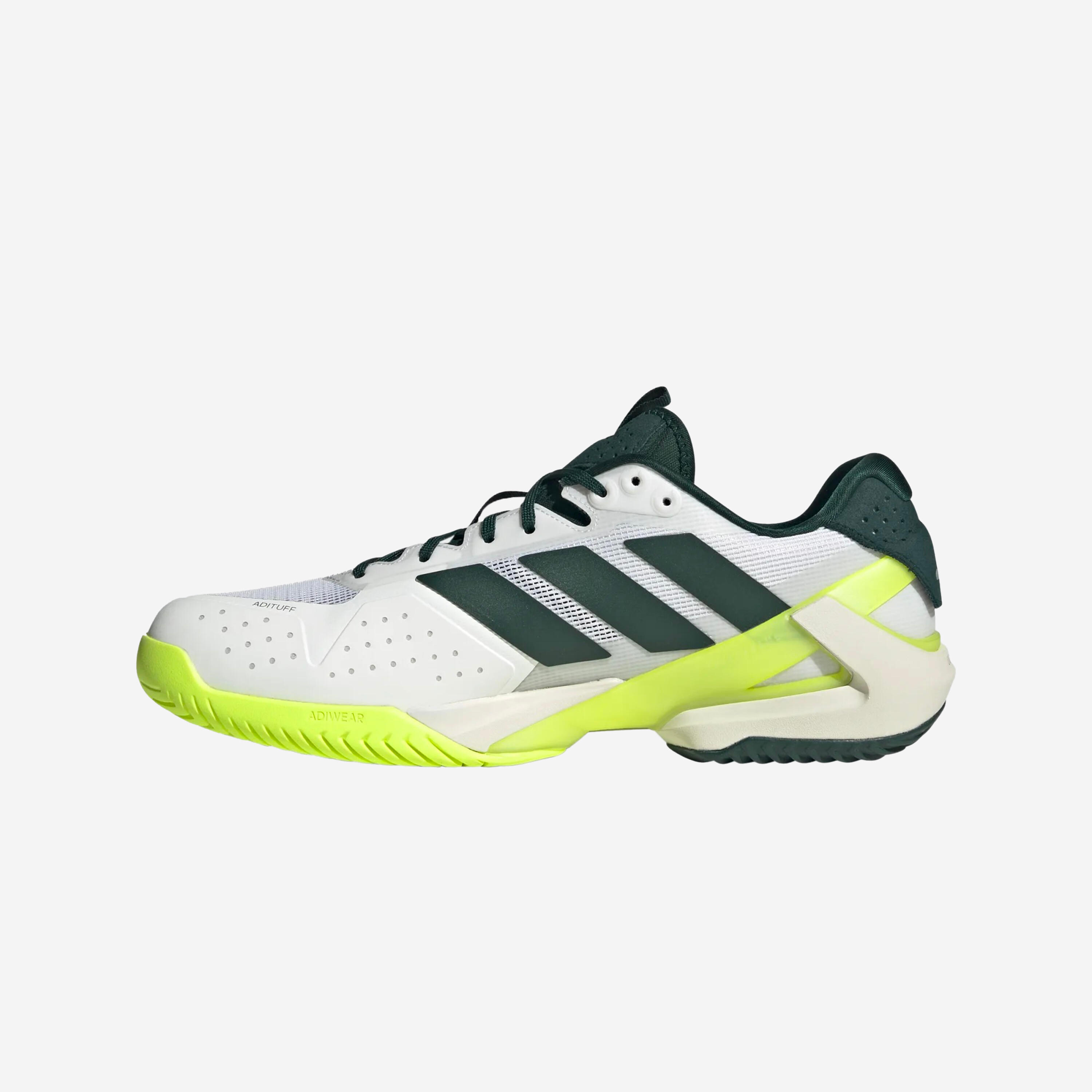 Herren Tennisschuhe Multicourt - Adidas Adizero Ubersonic 5 Weiss Grün 7/17