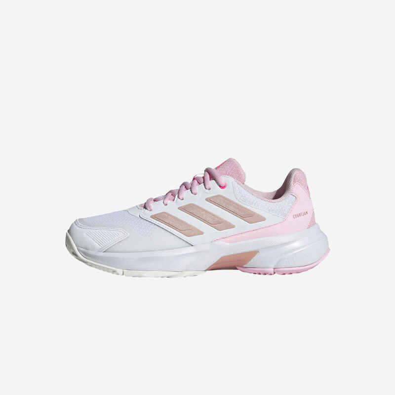 Women's Multicourt Tennis Shoes Courtjam Control 3 - White/Pink - Decathlon