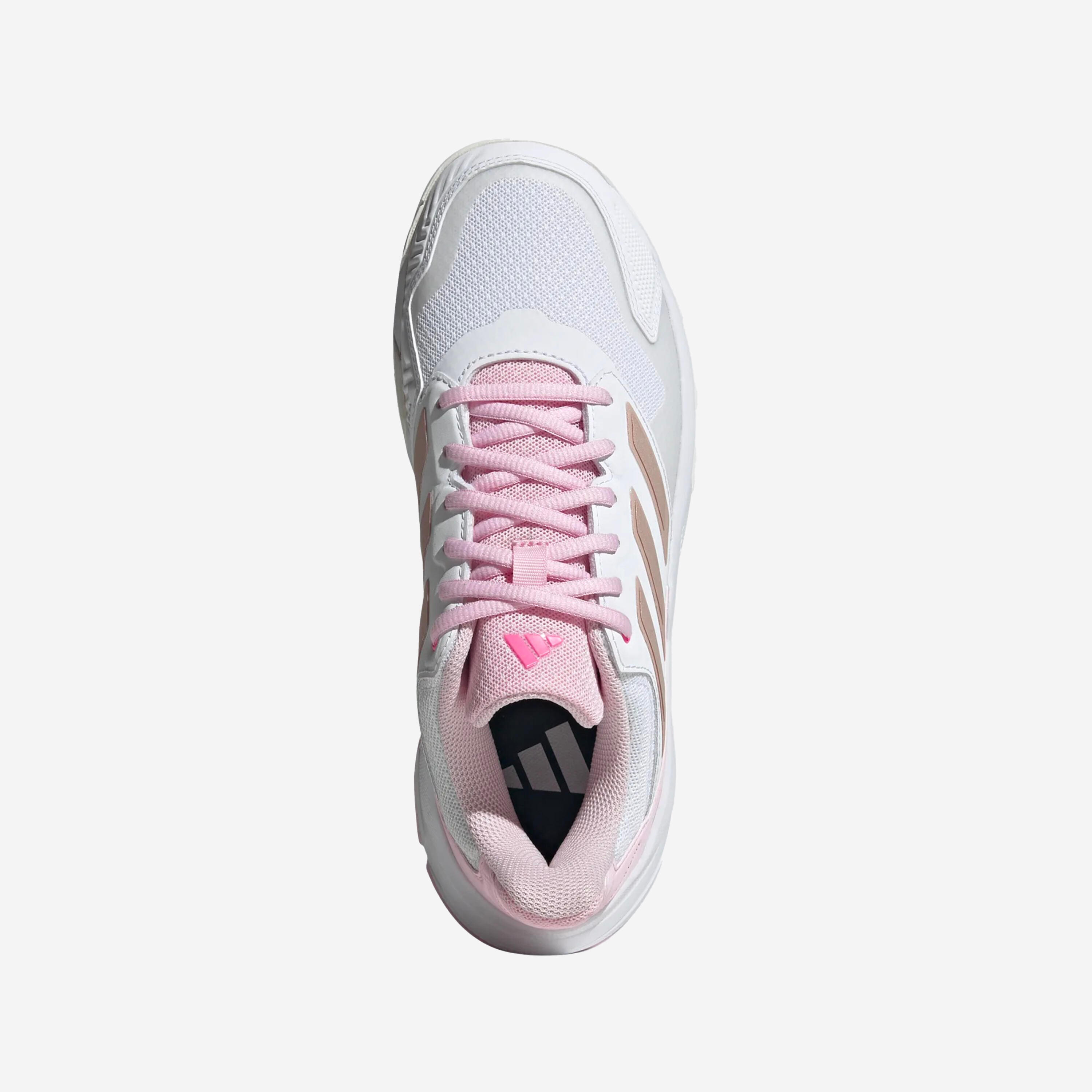 Tennisschuh Damen Multicourt - Adidas Courtjam Control 3 weiss rosa 6/17