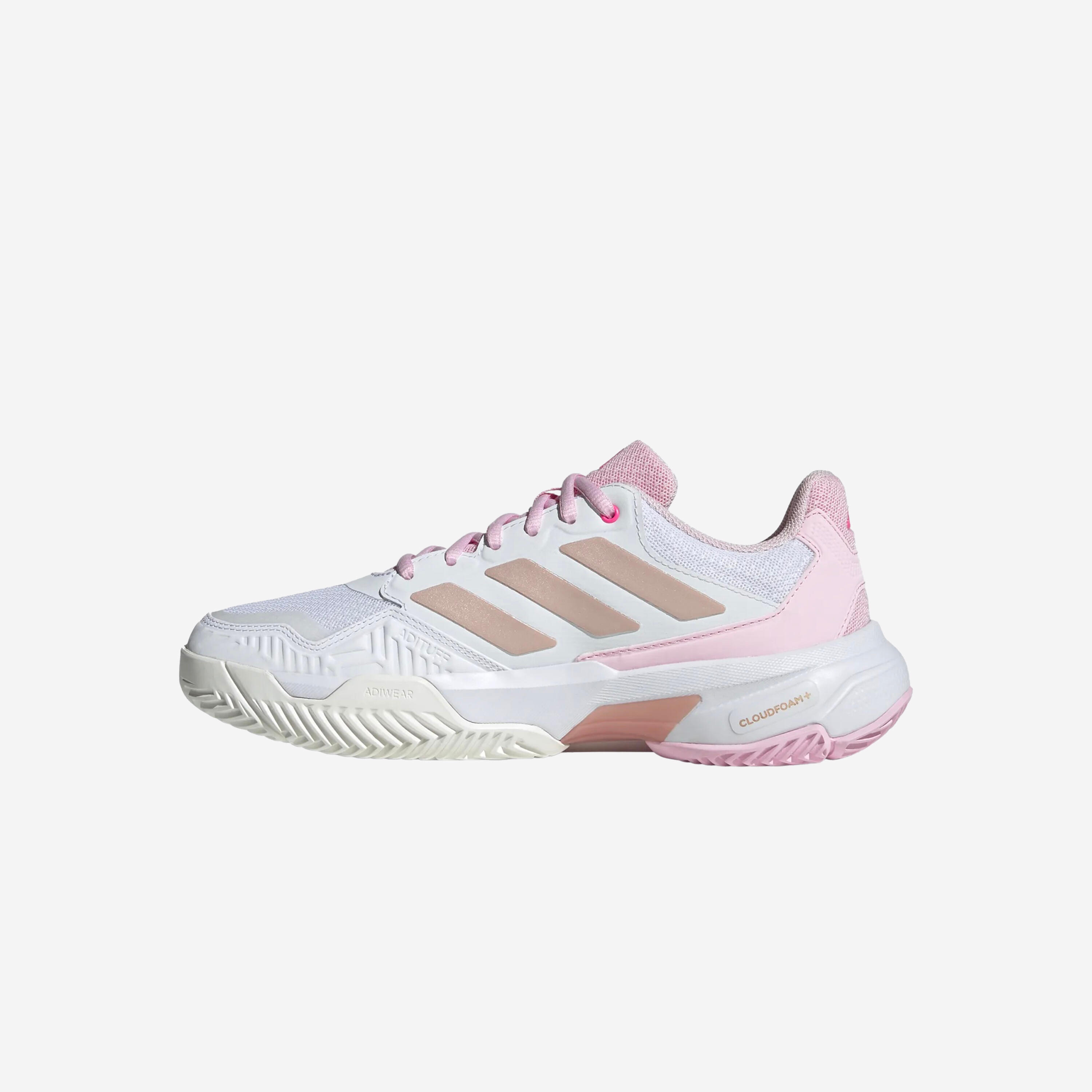 Tennisschuh Damen Multicourt - Adidas Courtjam Control 3 weiss rosa 7/17
