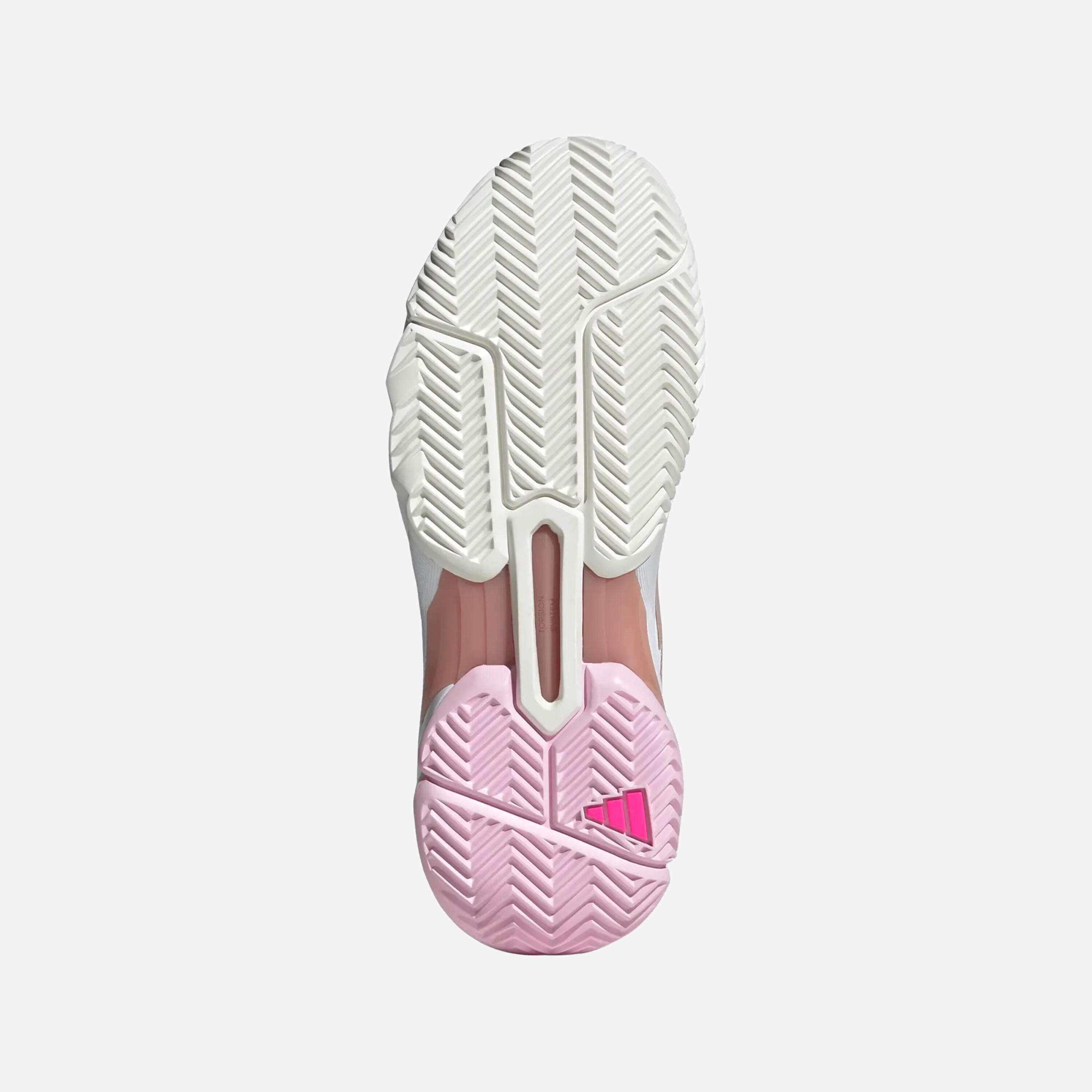Tennisschuh Damen Multicourt - Adidas Courtjam Control 3 weiss rosa 4/17