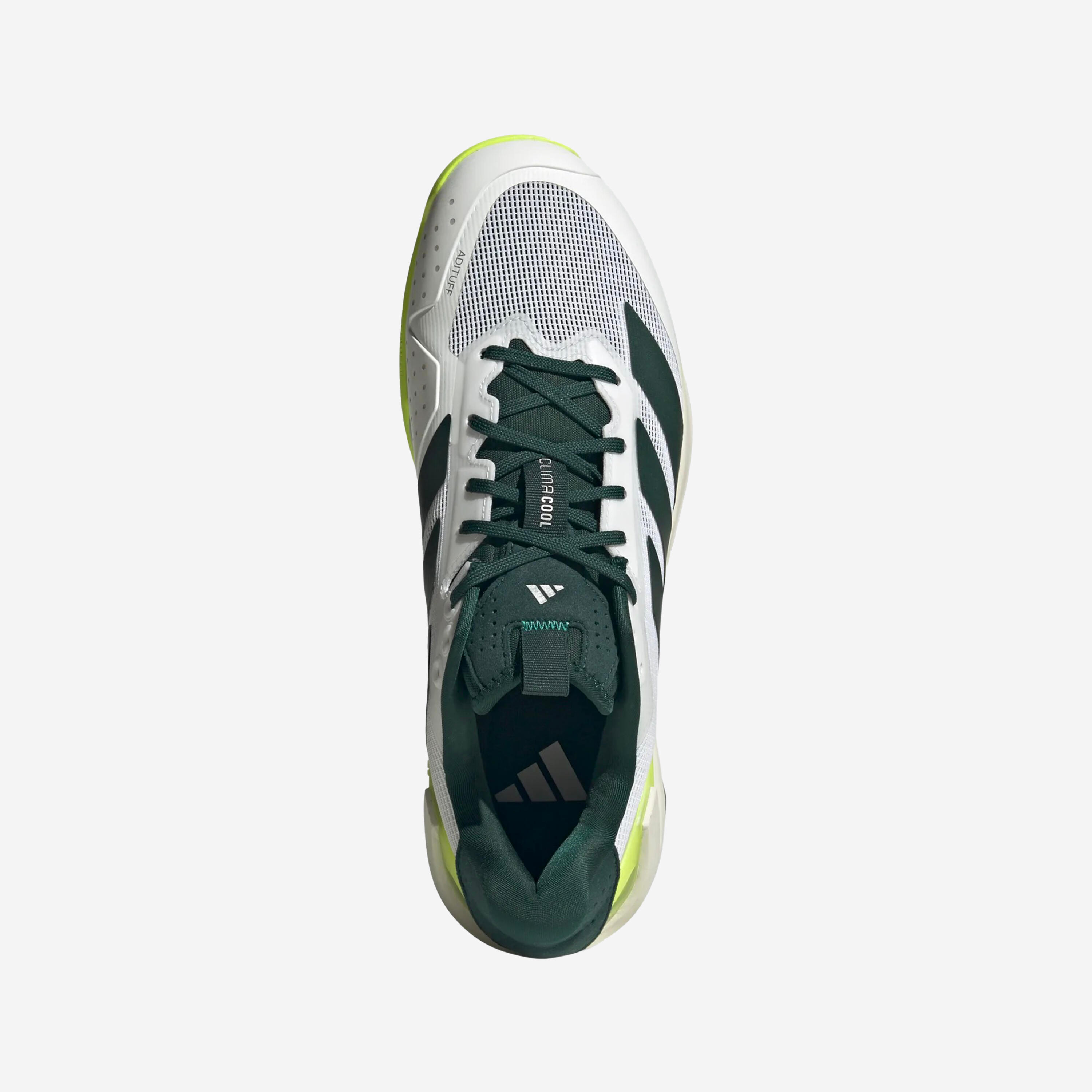 Herren Tennisschuhe Multicourt - Adidas Adizero Ubersonic 5 Weiss Grün 6/17