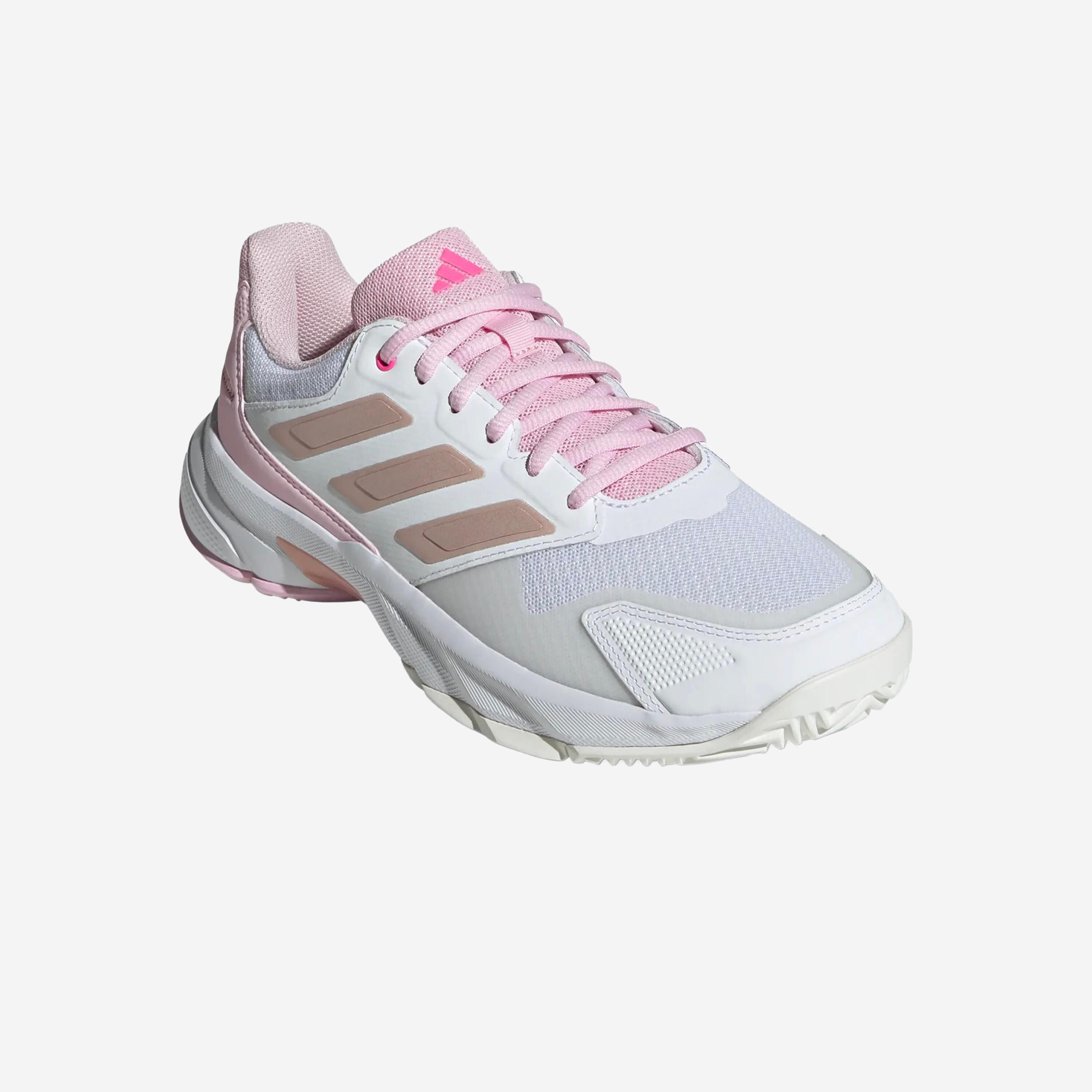 Tennisschuh Damen Multicourt - Adidas Courtjam Control 3 weiss rosa 2/17