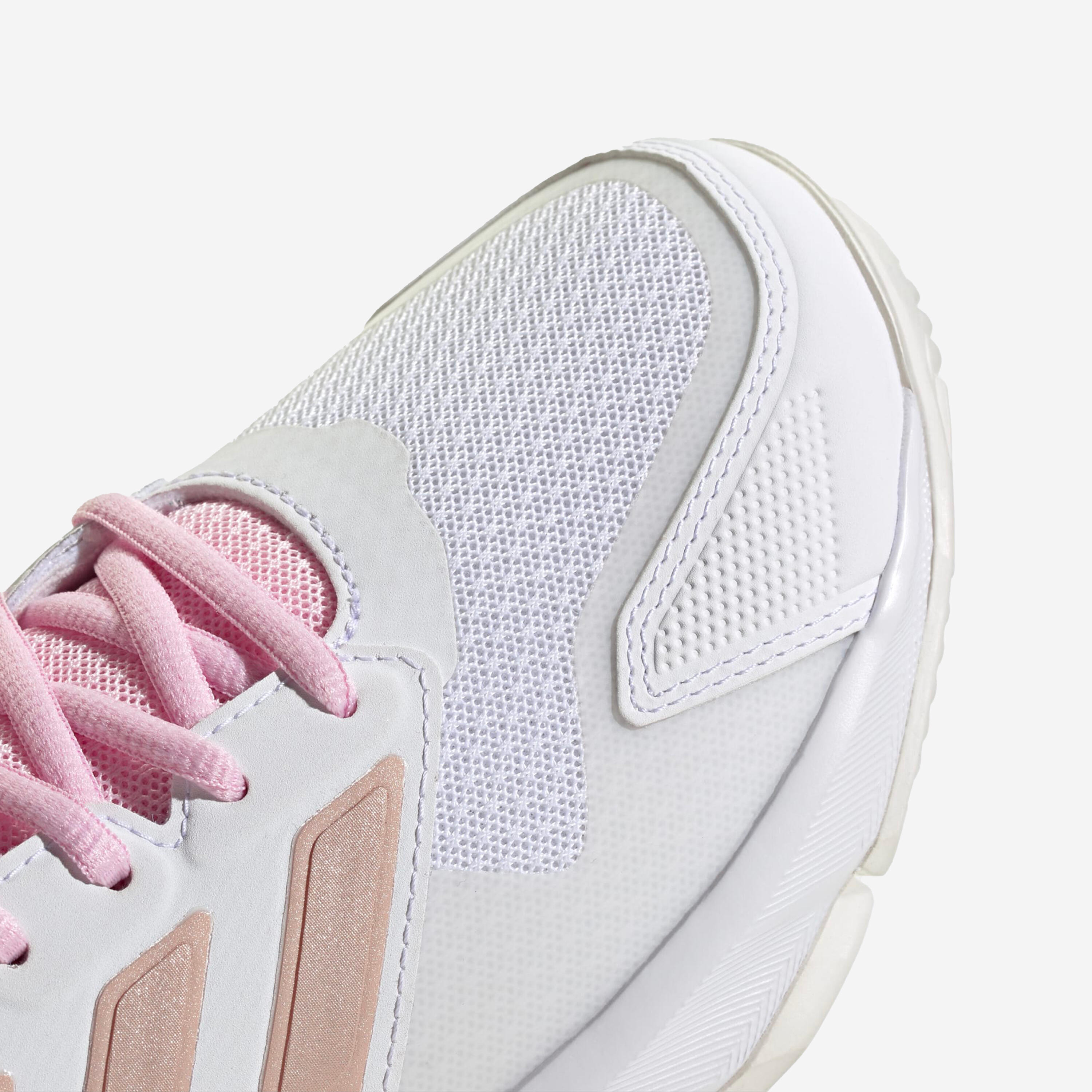 Tennisschuh Damen Multicourt - Adidas Courtjam Control 3 weiss rosa 5/17