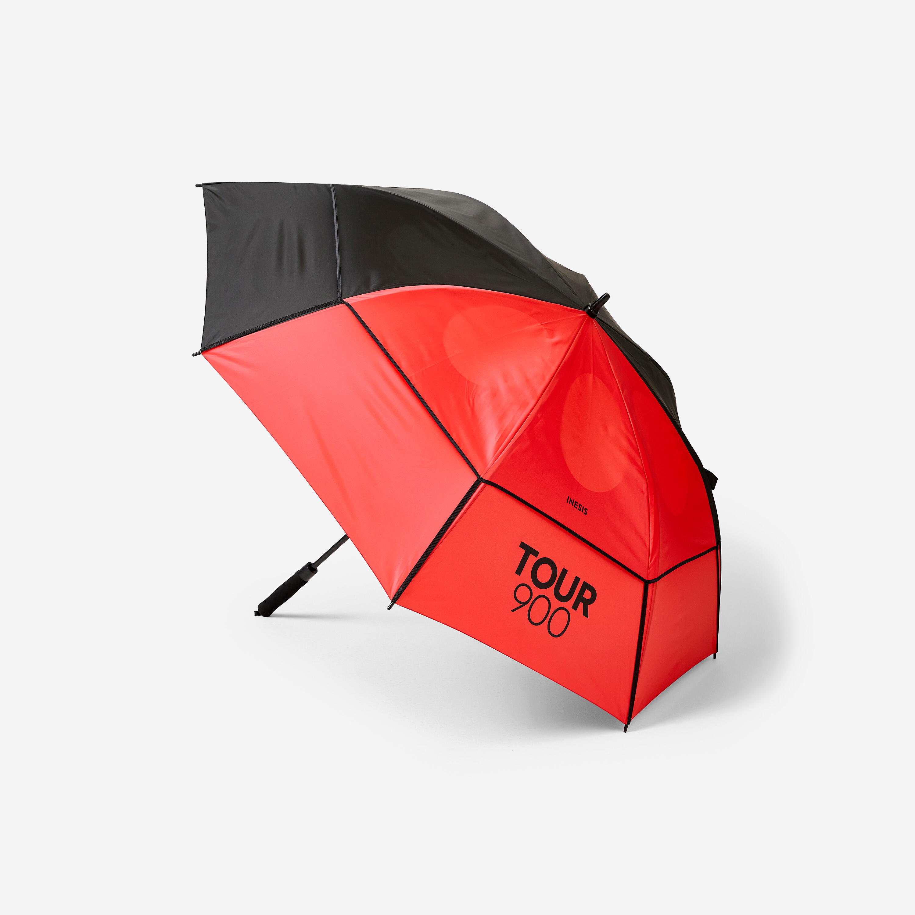 Golf umbrella Large 170 cm anti-UV, Tour 900 red and black - Decathlon