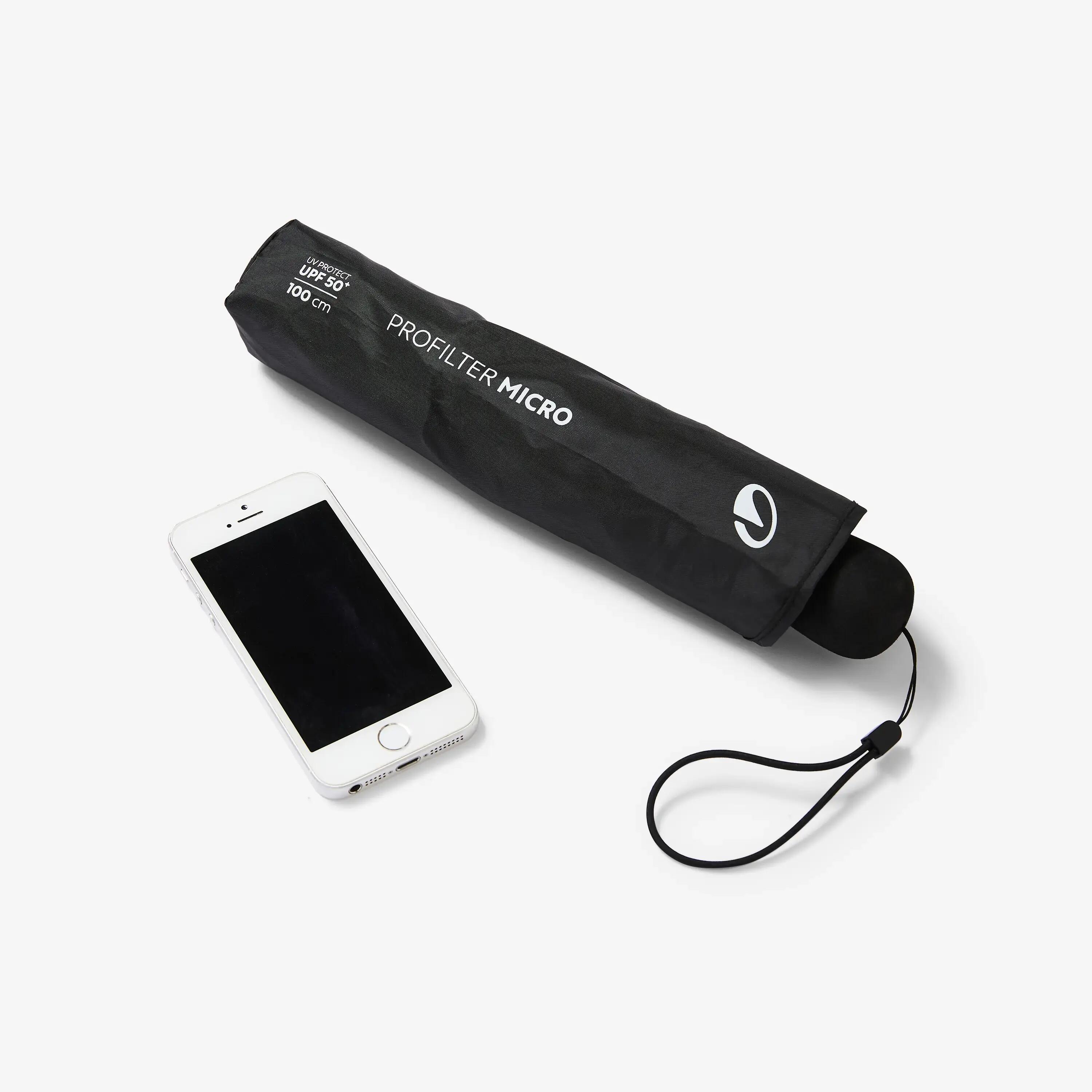 UV Korumalı Şemsiye - 100 Cm - UPF50+ - Siyah - Profilter 3/8