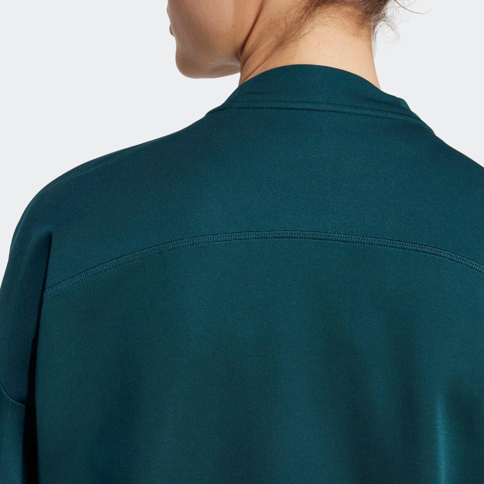 Damen-Fitness-Crop-Sweatshirt, grün 5/5