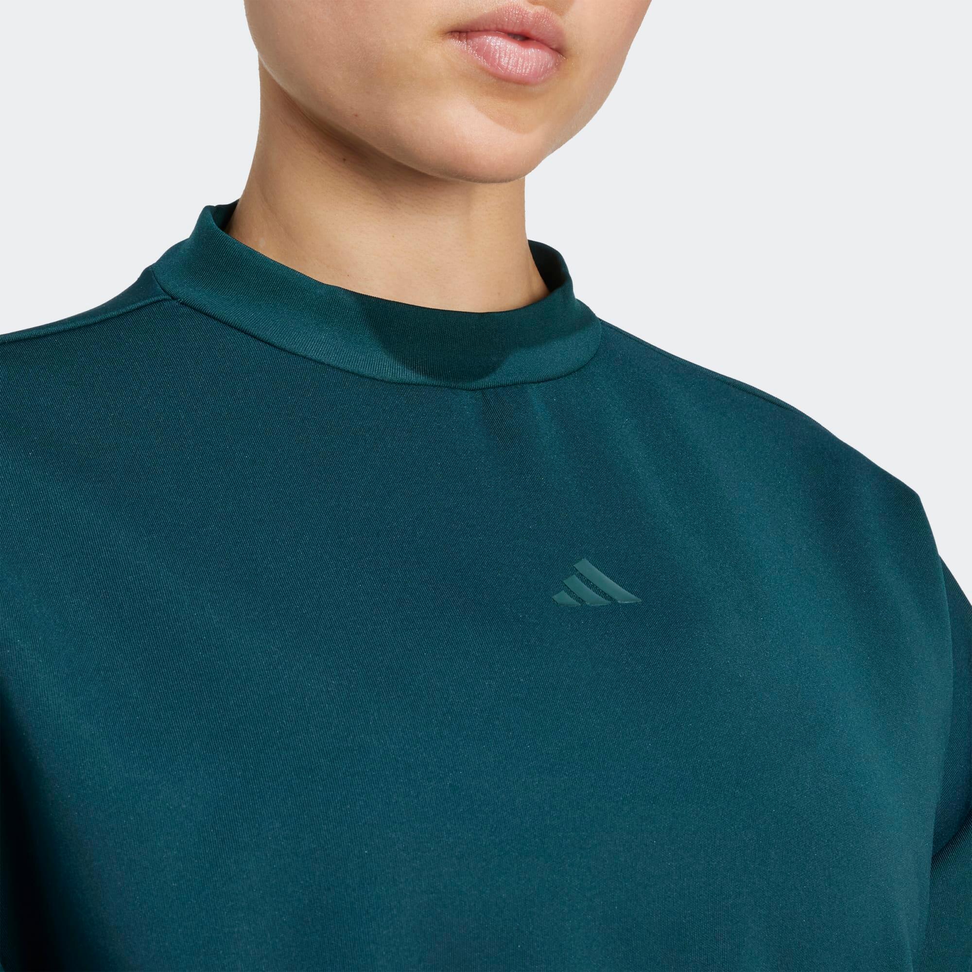Damen-Fitness-Crop-Sweatshirt, grün 3/5