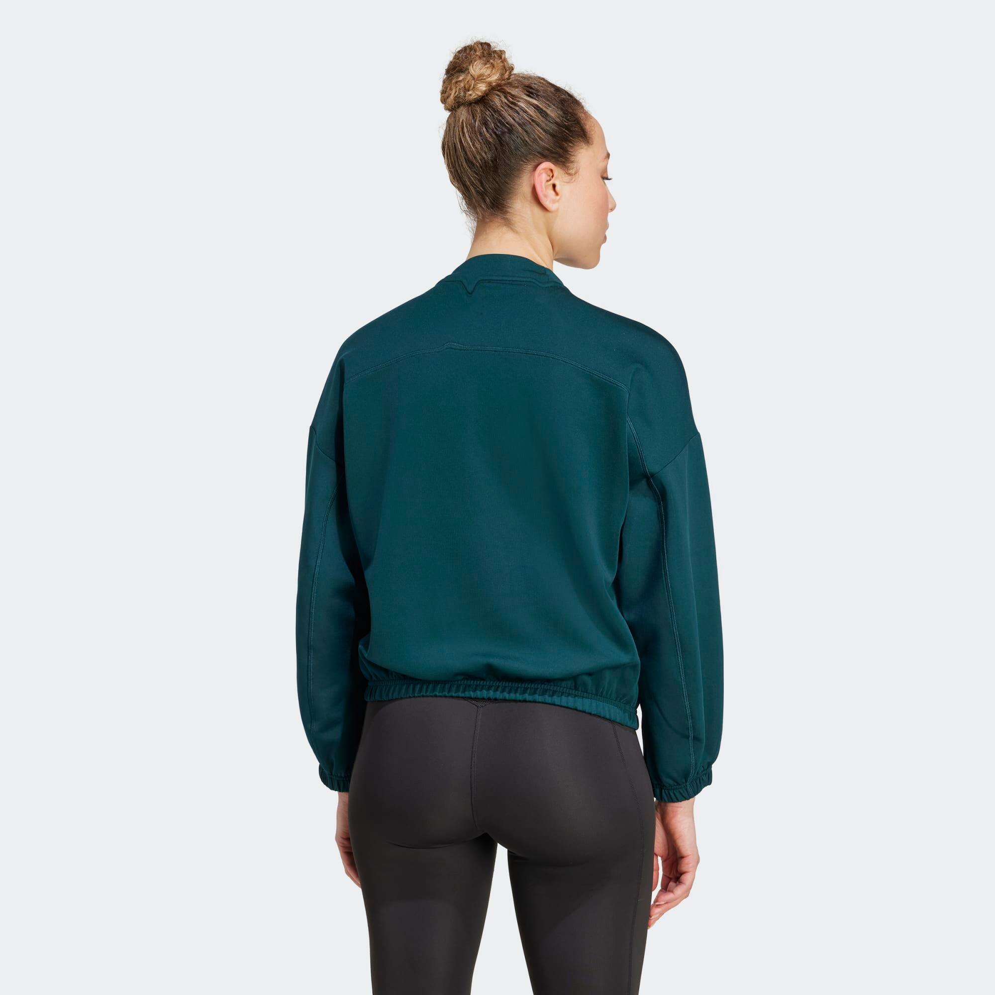 Damen-Fitness-Crop-Sweatshirt, grün 2/5