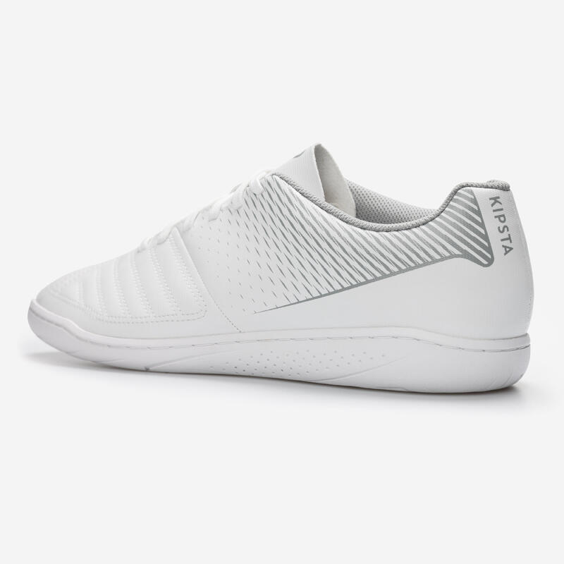 Chaussures de futsal 100 Blanc Gris Adulte